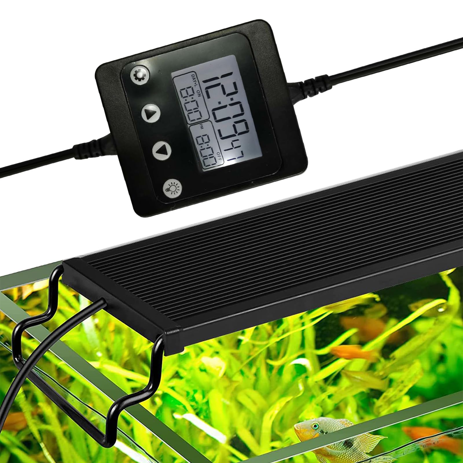 Haokaini Acquario Illuminazione Dimmer Un Canale Acquario Luce Timing Modulator LCD Timer Digitale Fish Tank Regolatore di Luce Piante Acquatiche Lampada Alba Tramonto