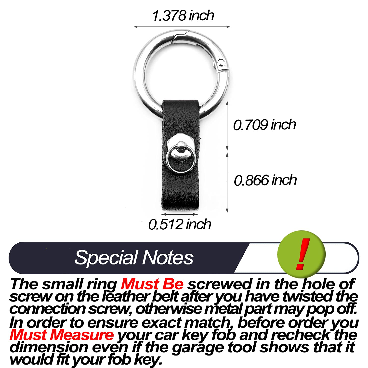 Heavy Duty Keychain With Quick-Release Spring Clips - Zinc Alloy, 2.8 Inch, Organizes Home & Car Keys - View #3