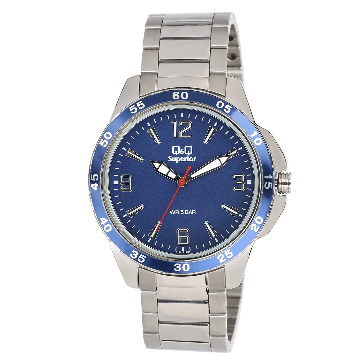 Q&Q Superior Collection Analog Blue Dial Mens Stainless Steel Watch-S410-215Ny (B09ZYJYJLB) Amazon Price History, Amazon Price Tracker