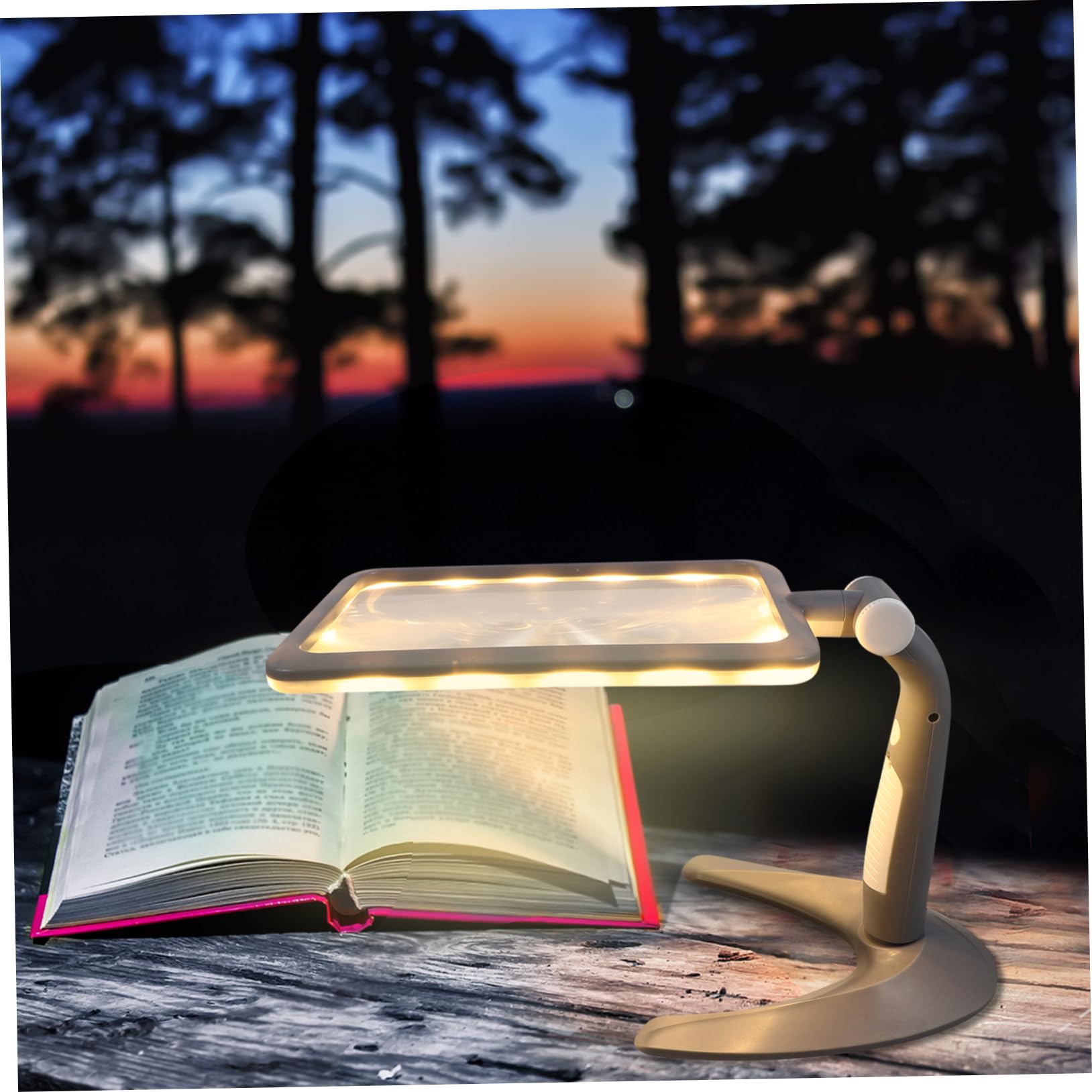 Beaupretty Lupa de Lectura de Sobremesa con 48 Luces Led, Aumento 2.5X, Ligera Soporte para Dibujo y Manualidades, Adecuado para Personas Mayores