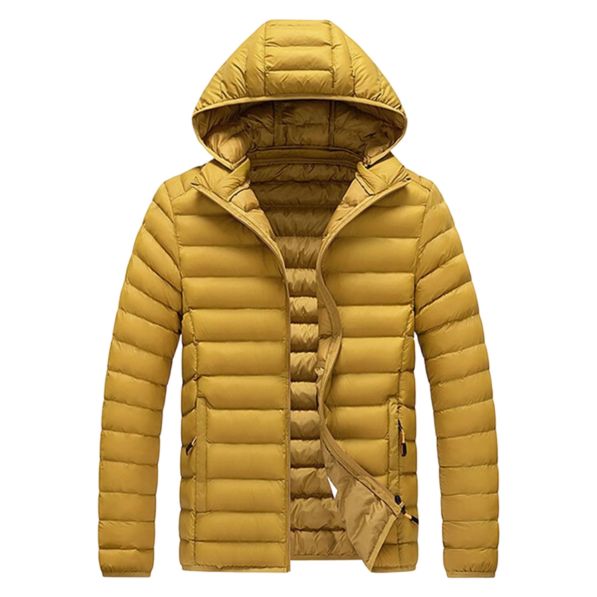 Męska kurtka zimowa oversize puchowa M-6XL bluza z kapturem termiczna pikowana kurtka puchowa wypełniona pakowalna odzież wierzchnia z kapturem