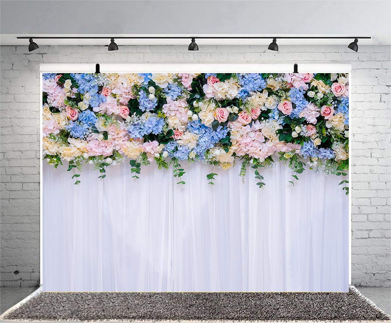 Amazon | Sensfun 8x6フィート 花柄壁 ウェディング写真背景 ピンク