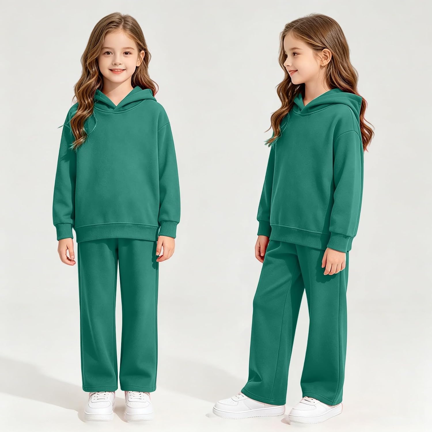 Toddler Kids Sweatsuit 2 Pcs Tracksuit Girls Boys Jogging Outfits Set Hooded Sweatshirt And Jogger Sweatpants