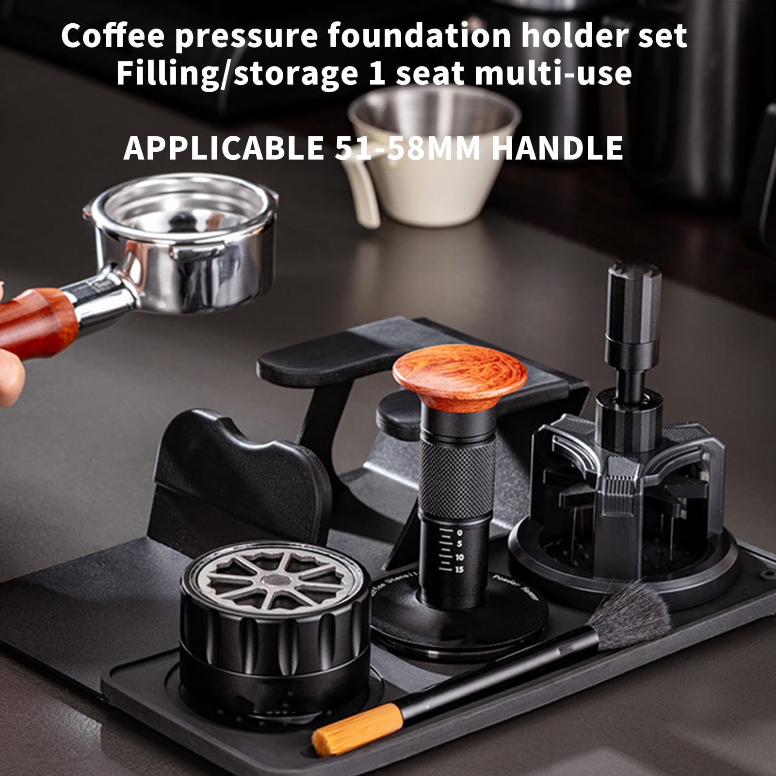 De manipulación Estación de apisonamiento Multifuncional Soporte de apisonamiento de café Textura de Silicona Presente para entusiastas del café Accesorios para Preparar café