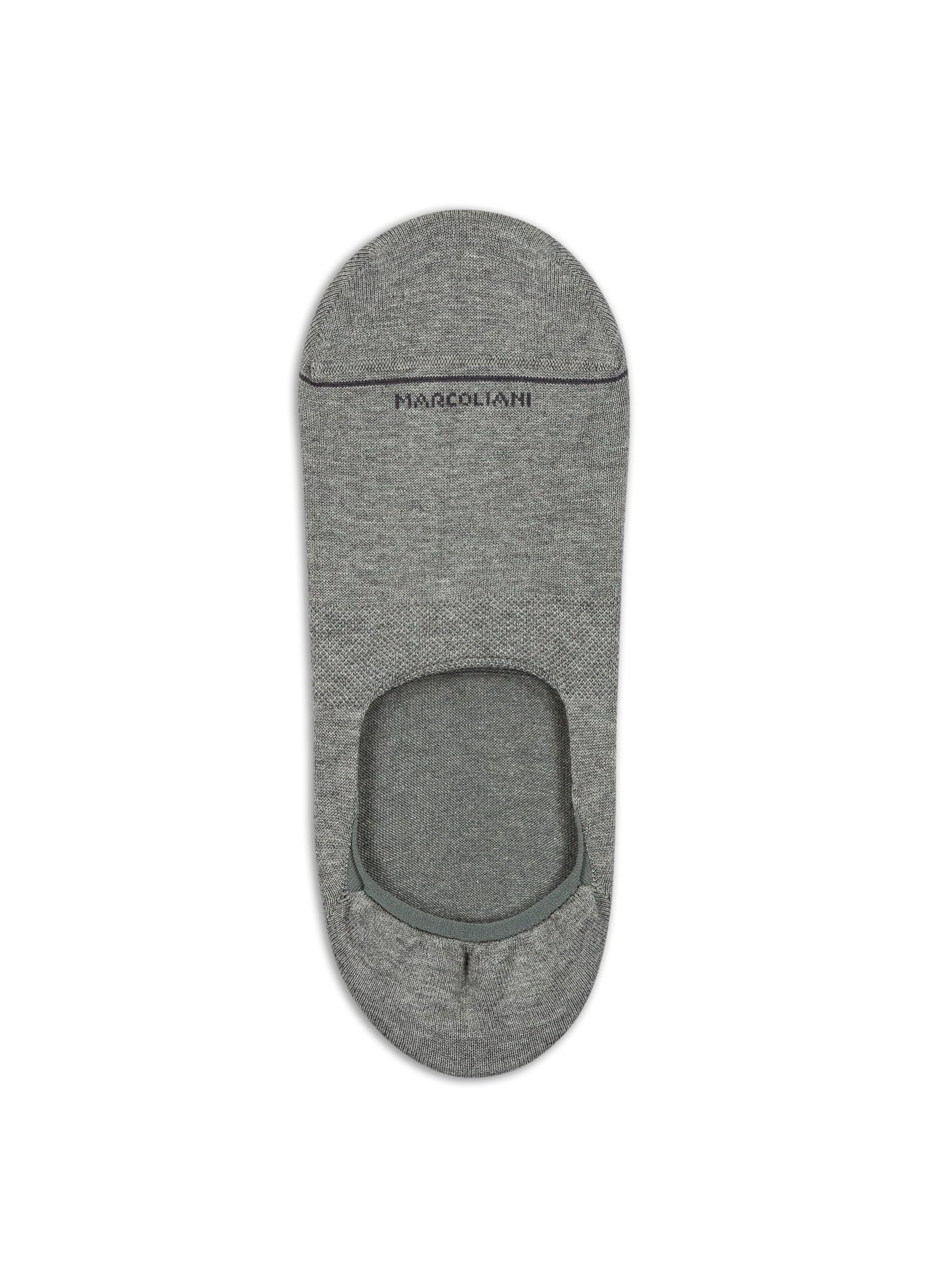 Marcoliani Milano Men's Pima Cotton Solid Invisible Touch Sock Liners, Flannel Grey