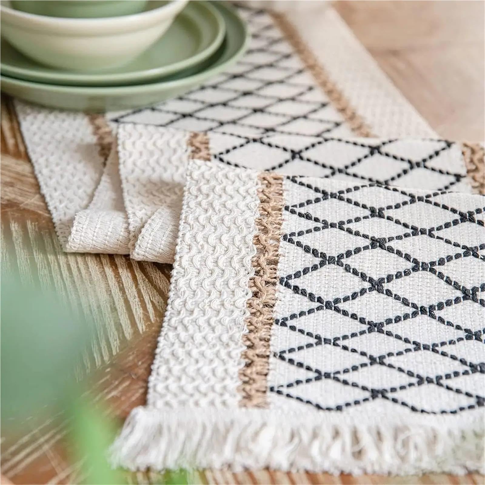 Runner da Tavolo con Nappe Runner da tavola in cotone e lino