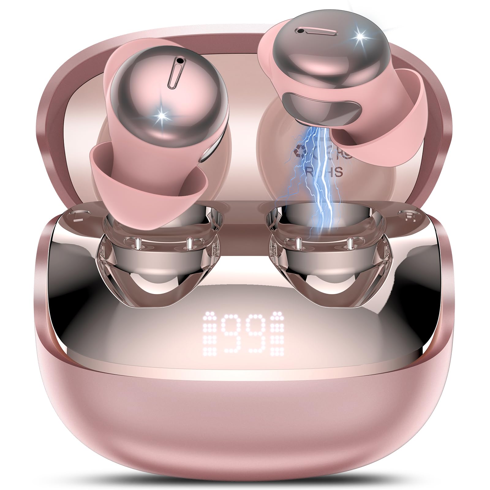 Photo 1 of Sleep Earbuds Bluetooth 5.4 in Ear Light-Weight Headphones with Sleep Mode and White Noise, Mini Sleep Ear Buds for Side Sleepers, Clear Calls, 48H Sleep Earphones for Relaxing/Focus, Rose Gold