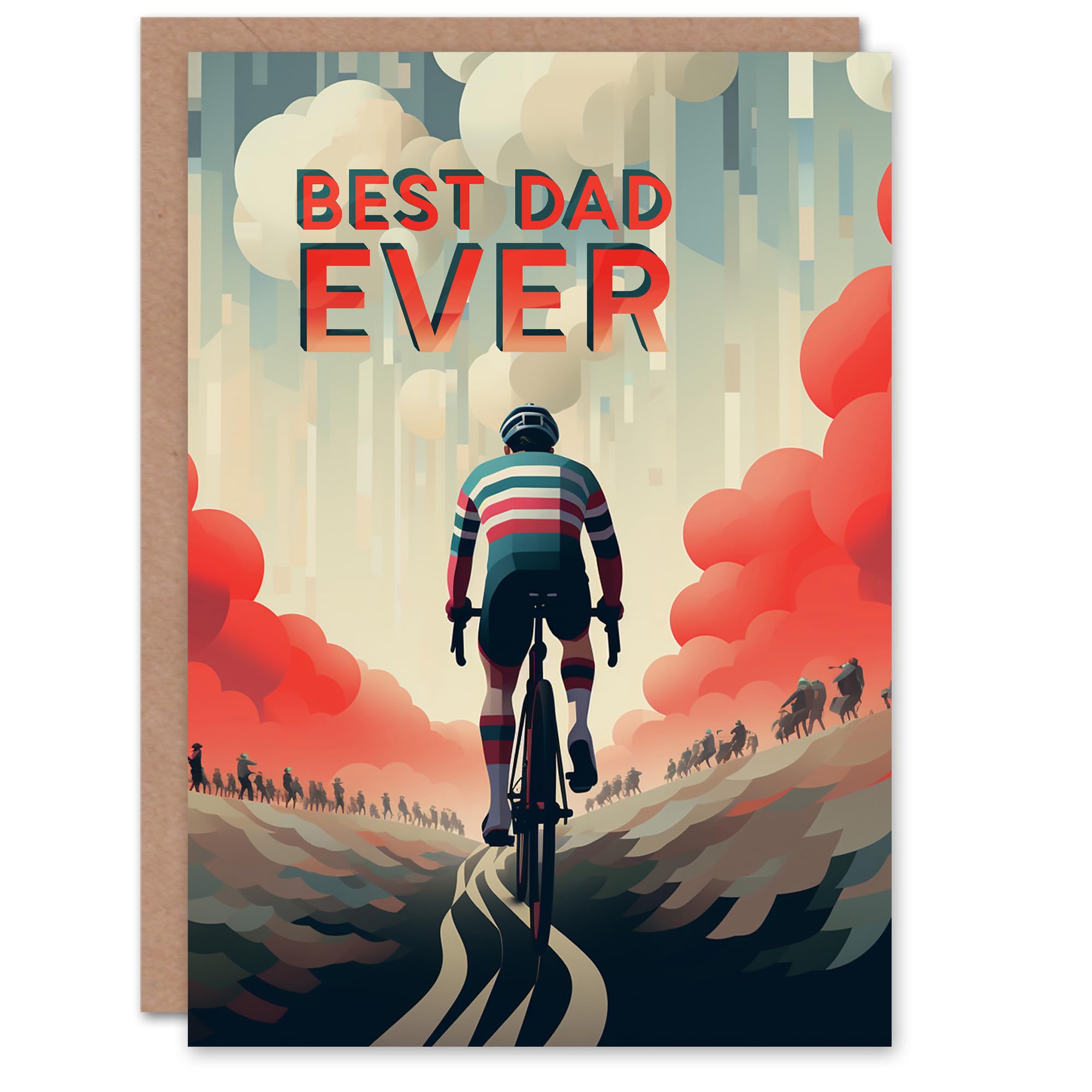 Fathers Day Greeting Card Birthday Cycling Bike Cyclist Best Dad Ever