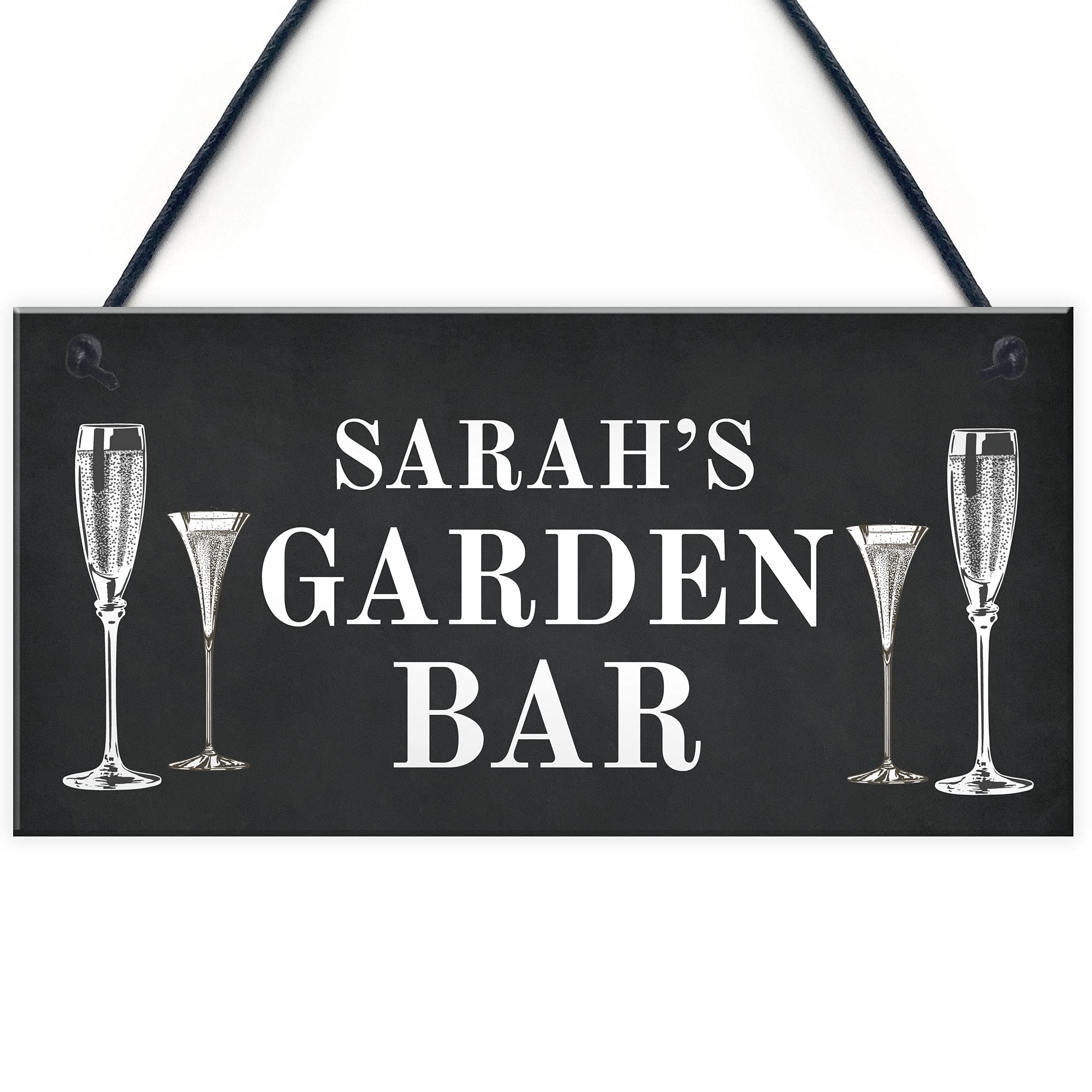 Garden Bar Sign Shabby Personalised Home Bar Garden Sign Prosecco Alcohol Gift