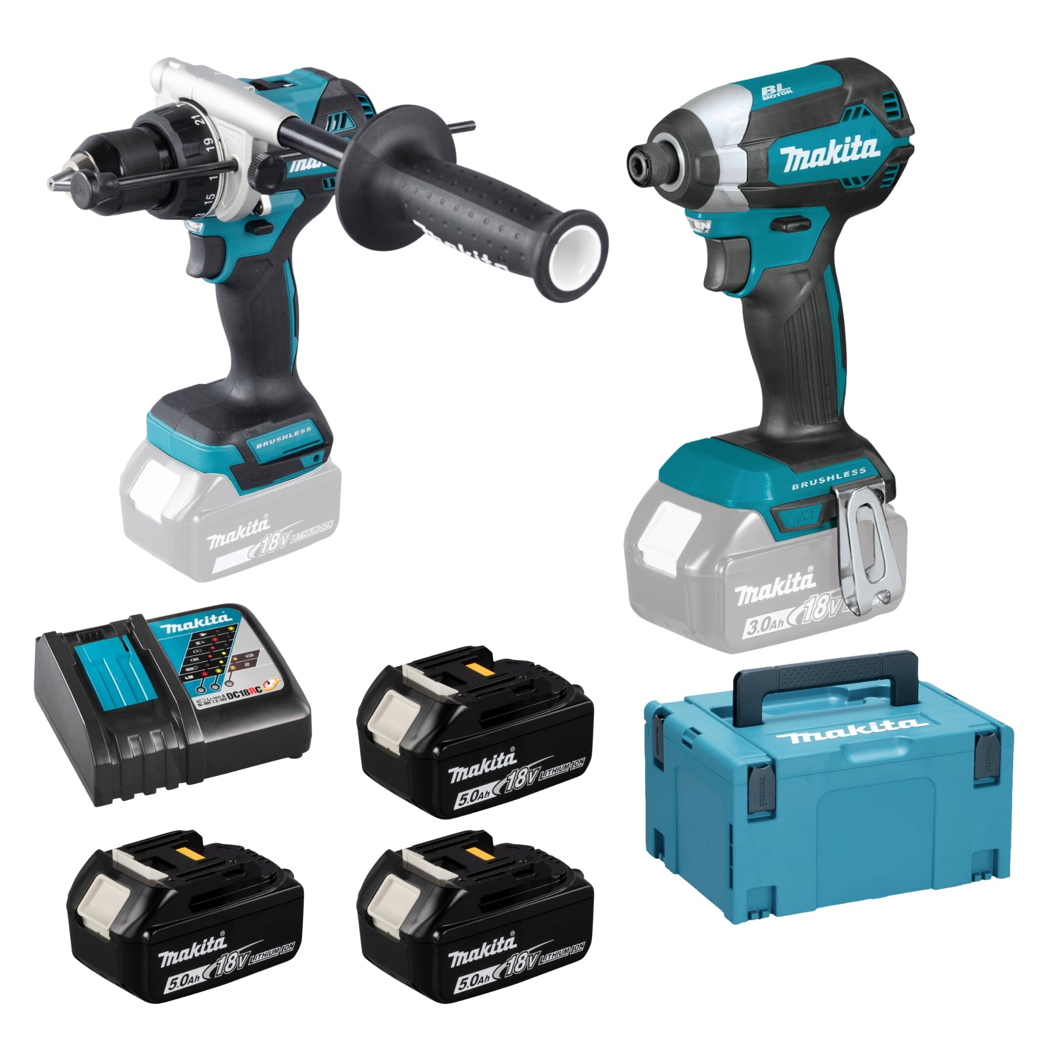 Combopack 2 outils 18V LXT (DTD153 + DHP486) (3x5,0 Ah) en MAKPAC - MAKITA DLX2418TJ