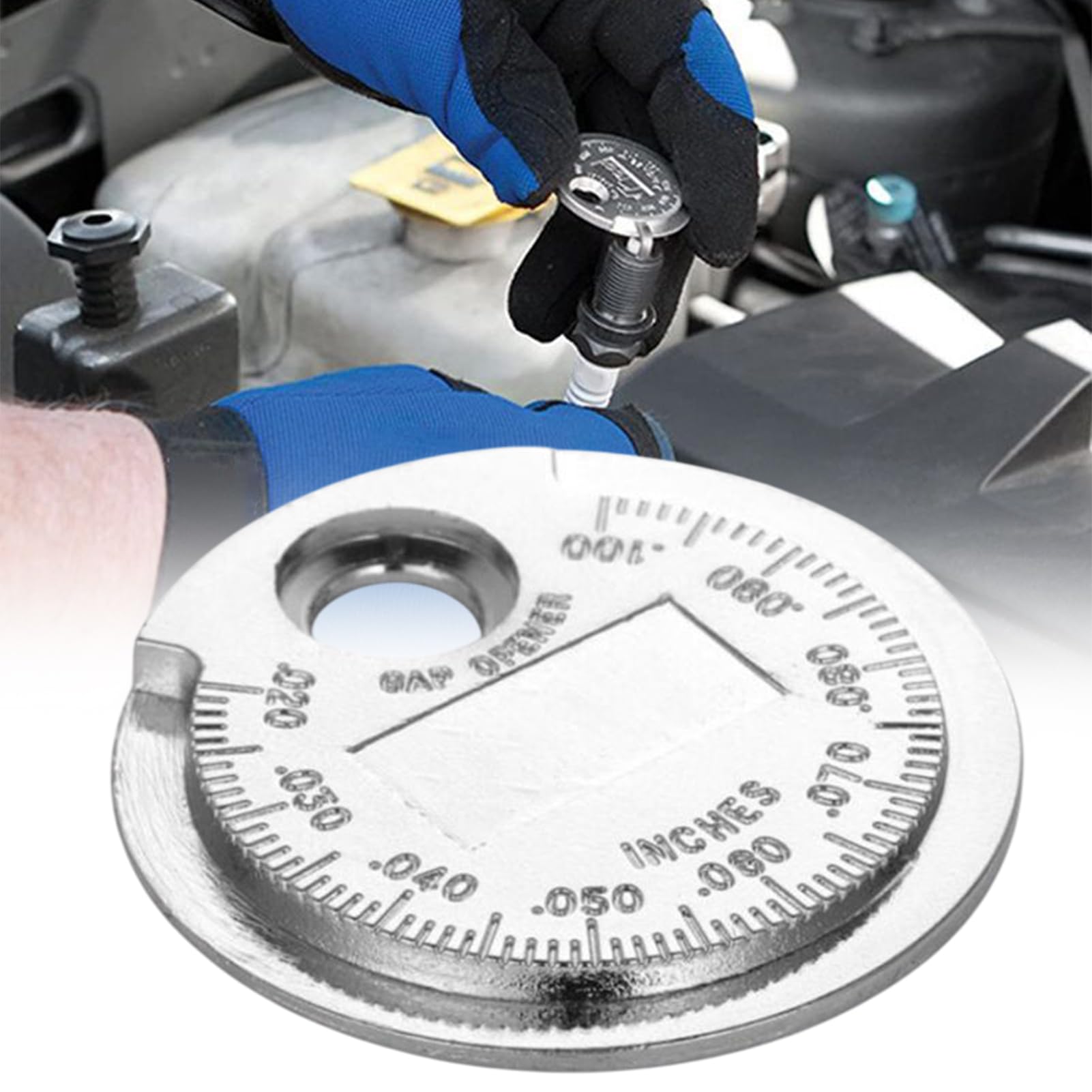 Strumento Per Regolare La Distanza Delle Candele - Strumento di Misurazione Gap Candele con 0.6-2.4 mm | Auto in Metallo a Forma di Moneta per Moto, Auto e Camion