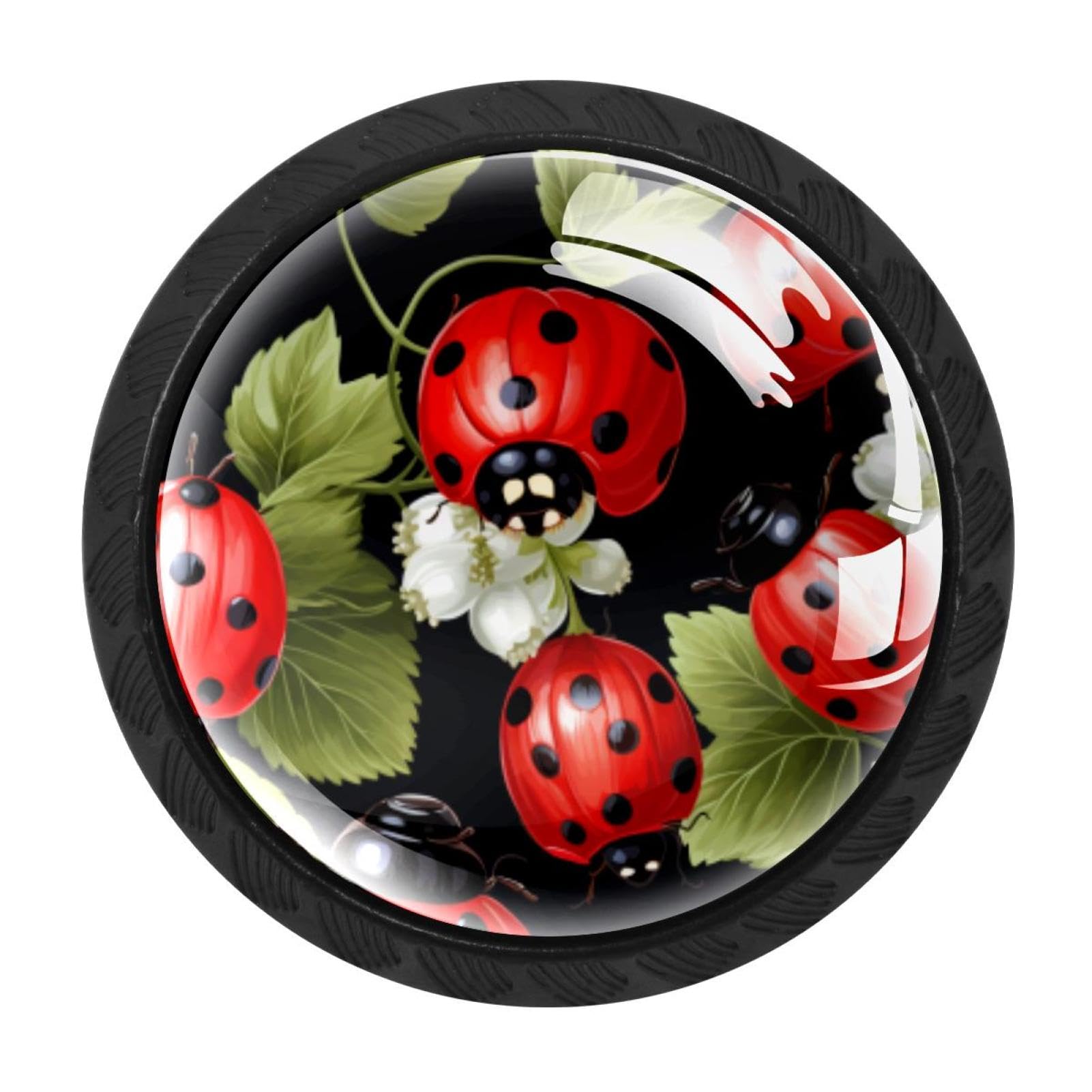 CHENZZZZ 4 Pieces Kitchen Cabinet Knobs Ladybird Drawer Knobs Dresser Knobs Drawer Pulls Door Knobs Dresser Drawer Handles Knobs for Dresser Drawers