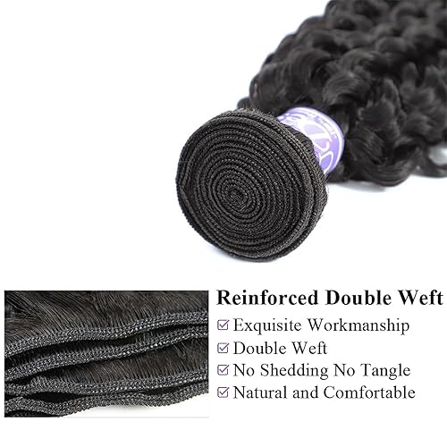 Miniatura 4 de Extensiones individuales de cabello humano rizado virgen brasileño Jerry rizado ondulado, un paquete de extensiones de cabello sin procesar grado