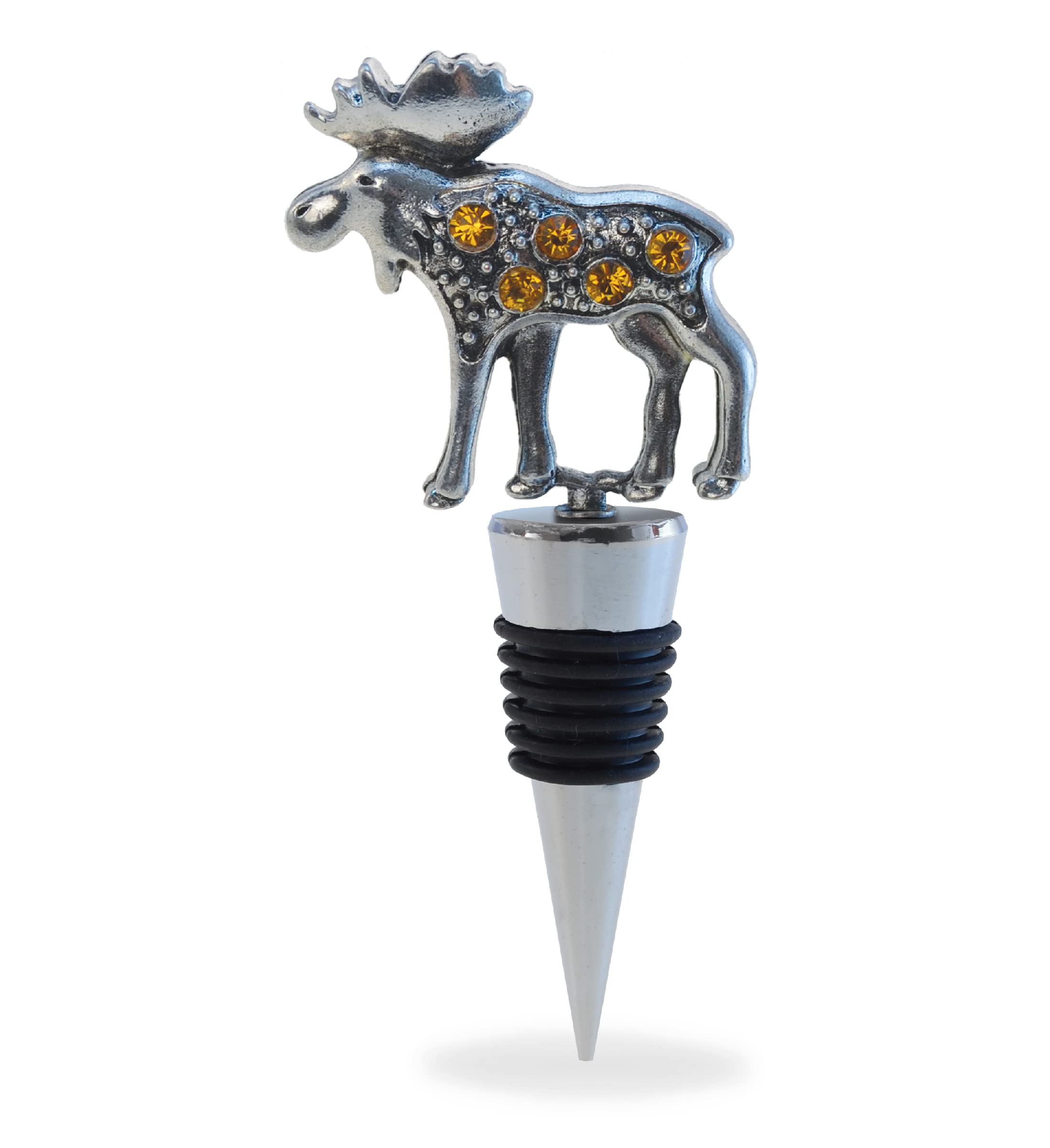 Cheers Moose Metal Wine Stopper - Reusable Wine Tools and Accessories Bottle Stopper, Wildlife Wine Bottle Stopper, Airtight Leakproof Wine Topper Sealer Cork Plug, Decorative Wine Bottle Stopper Gift