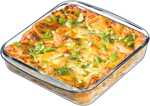 NUTRIUPS Square Glass Baking Dishes,Square Baking Dish, Glass Baking Dish for Oven 8x8 Inch 1 Pack
