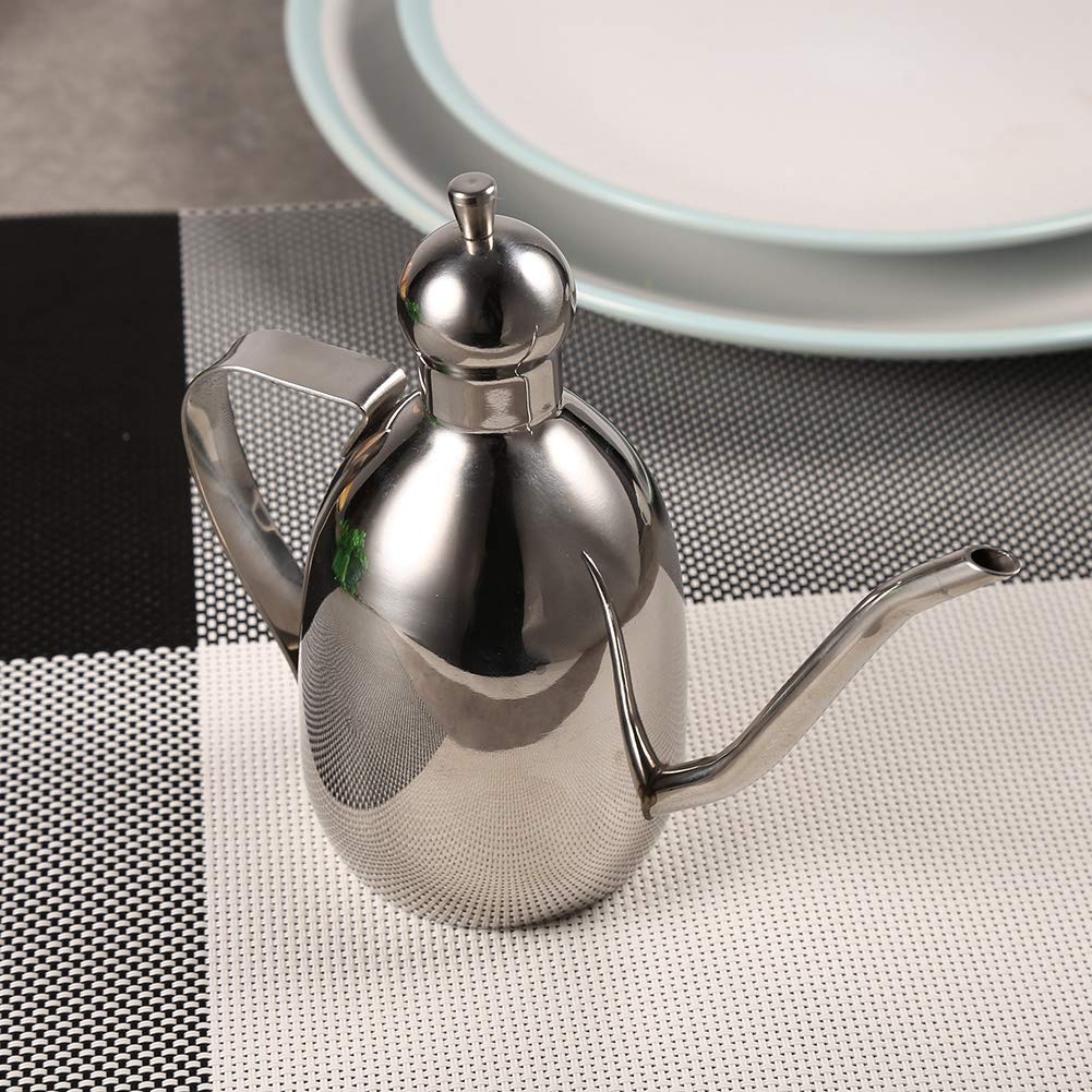 GEERYZHE Stainless Steel Olive Oil Dispenser Bottle, DripSpout Modern Oil Bottle for Kitchen Cooking Oil Container Use 0.35L Capacity - Image 3