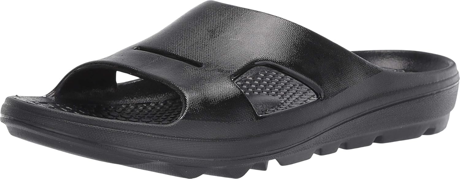 Spenco Men's Flip Flop Slide Sandal, Black, 10