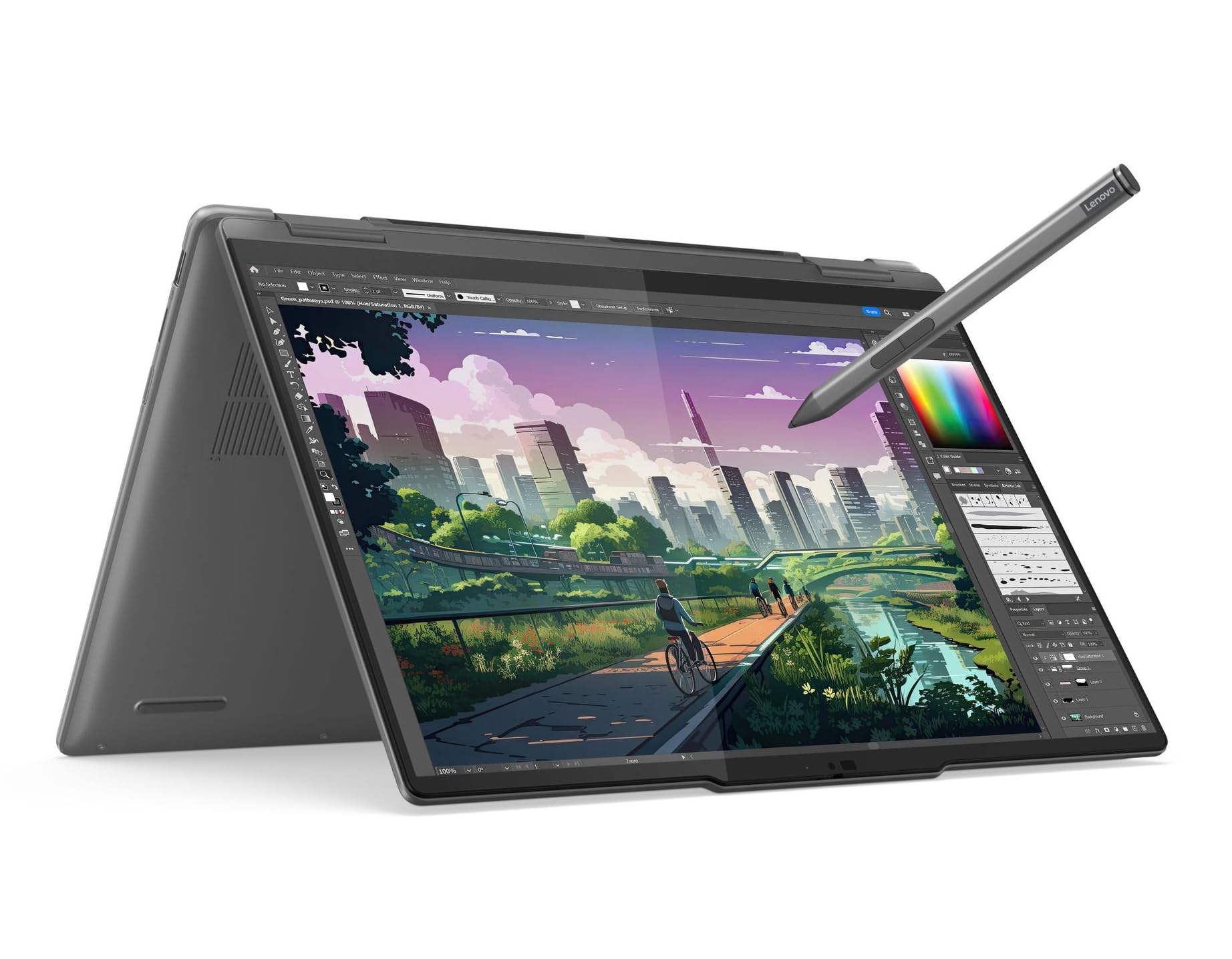 Lenovo Yoga 7 (2 in 1) Notebook Touch 14” OLED WUXGA (1920x1200), AMD Ryzen 7 8840HS, RAM 16GB, 1TB SSD, Scocca in alluminio, WiFi 6E - Grey, Pen