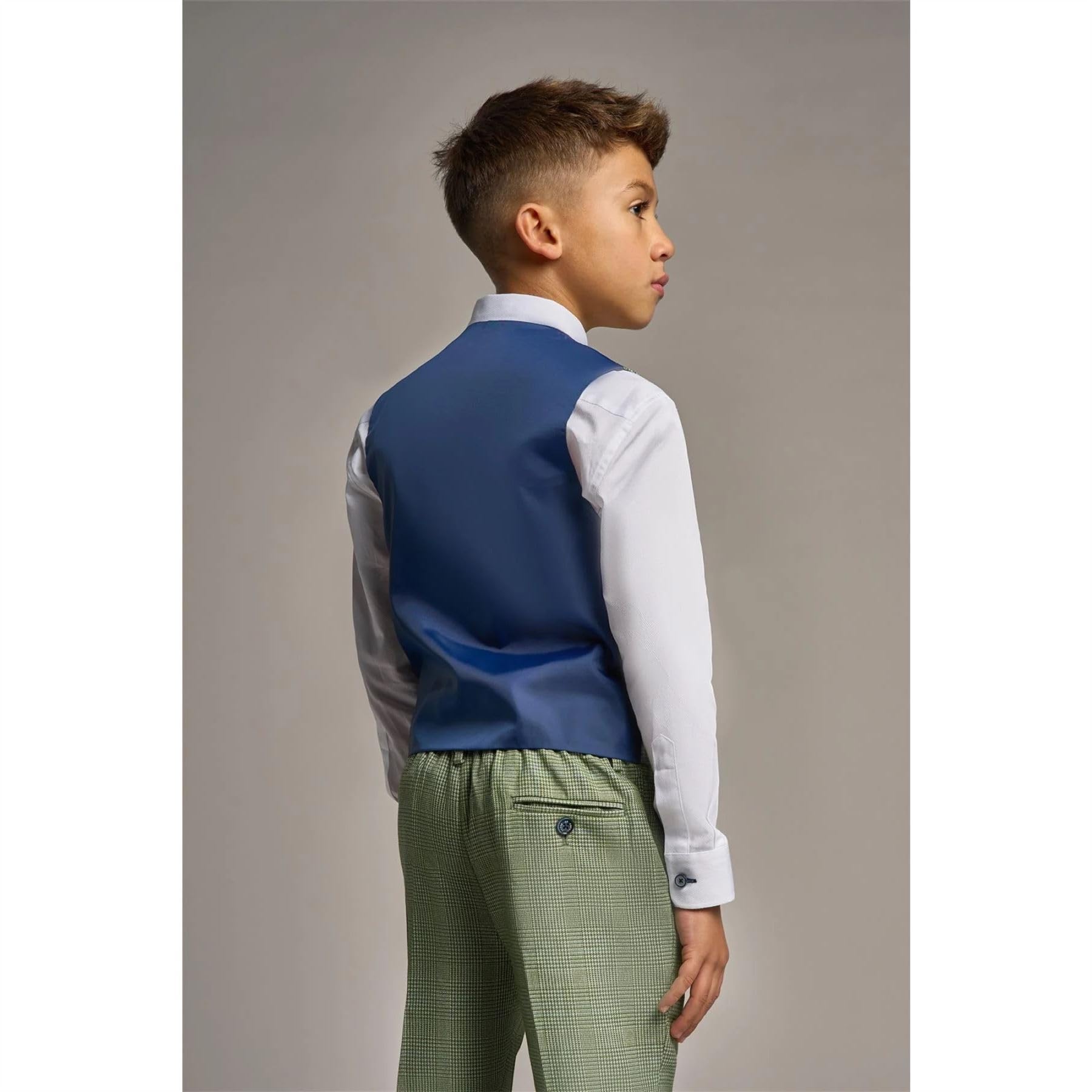 TruClothing.com Jungen 3 Teilig Salbei Grün Karo Anzug Tweed Tailored Fit Hochzeit
