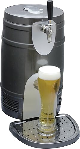 Koolatron KTB05BN Mini enfriador de cerveza de 5 litros con doble grifos para gravedad o barriles dispensadores superiores presurizados, incluye
