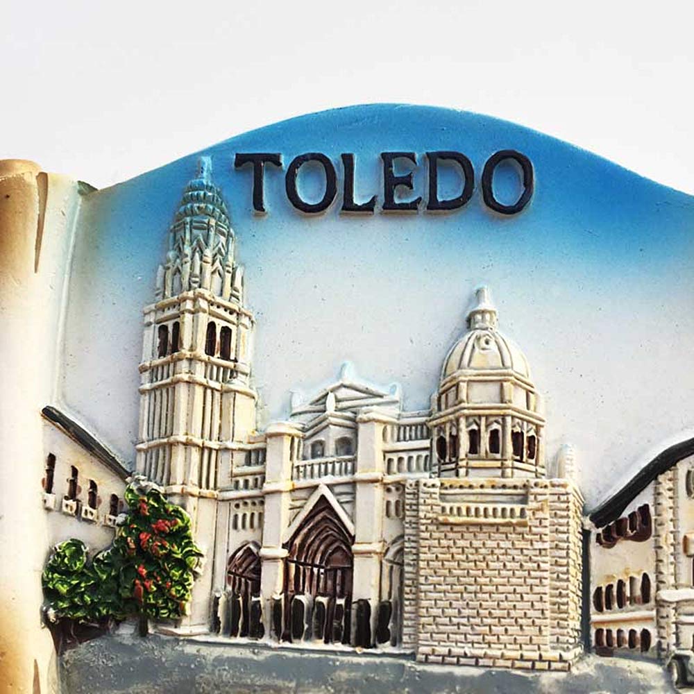 Calamita Frigorifero 3D Toledo (Spagna) - Souvenir Viaggio In Poliresina, Magnete Artigianale Per Casa E Cucina