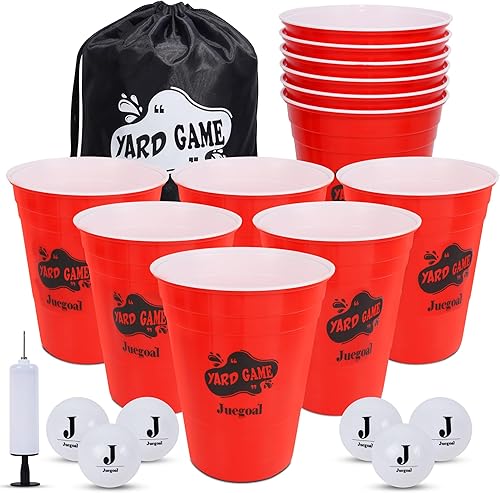 Juegoal Giant Outdoor Game, Yard Game Toss Game Set with Durable Buckets and Balls, Throwing Game for Beach, Camping, Lawn, Tailgating and Backyard