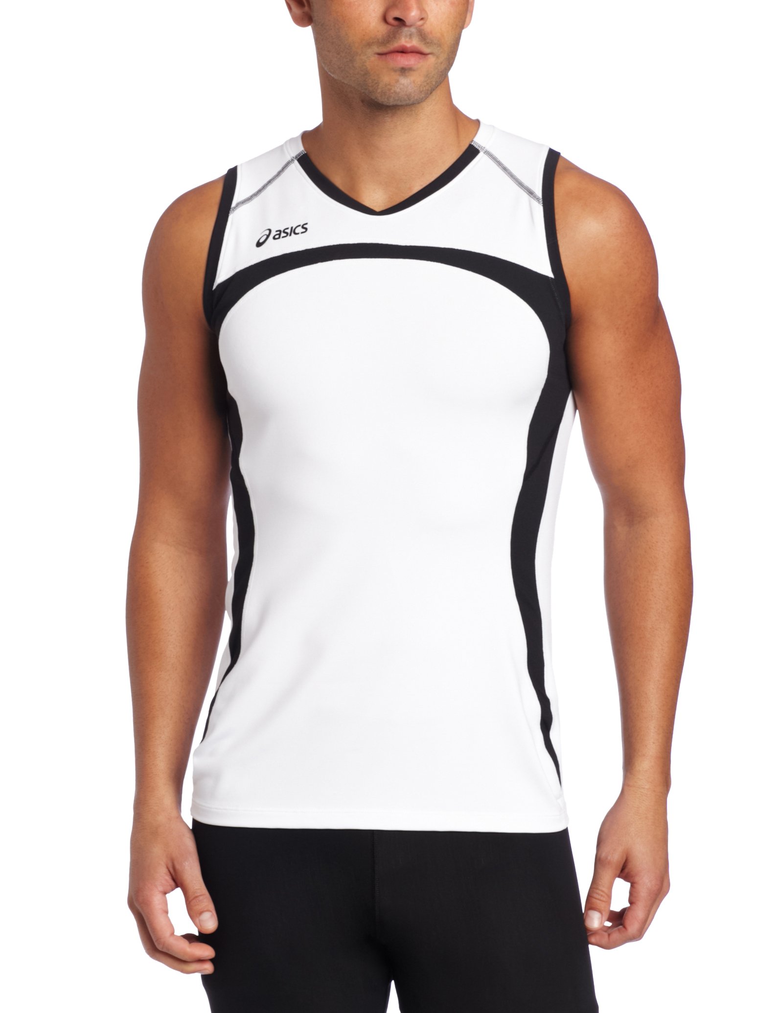 ASICS Men's Ace Jersey (White/Black, Medium)