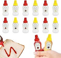Vista 1 de Fantasyon 12 mini botellas de ketchup para accesorios de caja Bento, botellas exprimibles de condimentos de 0.8 fl oz, contenedor de salsa