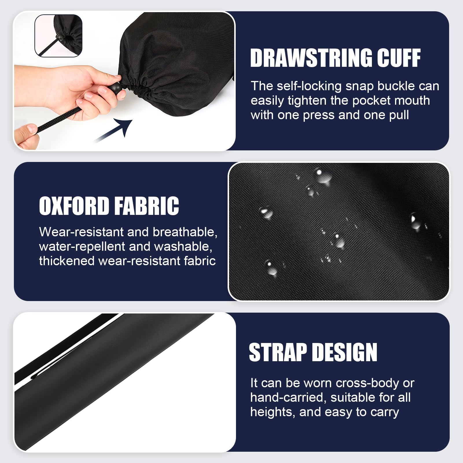 Housse De Parasol Pour Parasol , 210D Oxford-Tissu Bache De Protection Exterieur Avec Tige Housses Pour Parasols De Plage Balcon 190 X 30 50cm 91254510