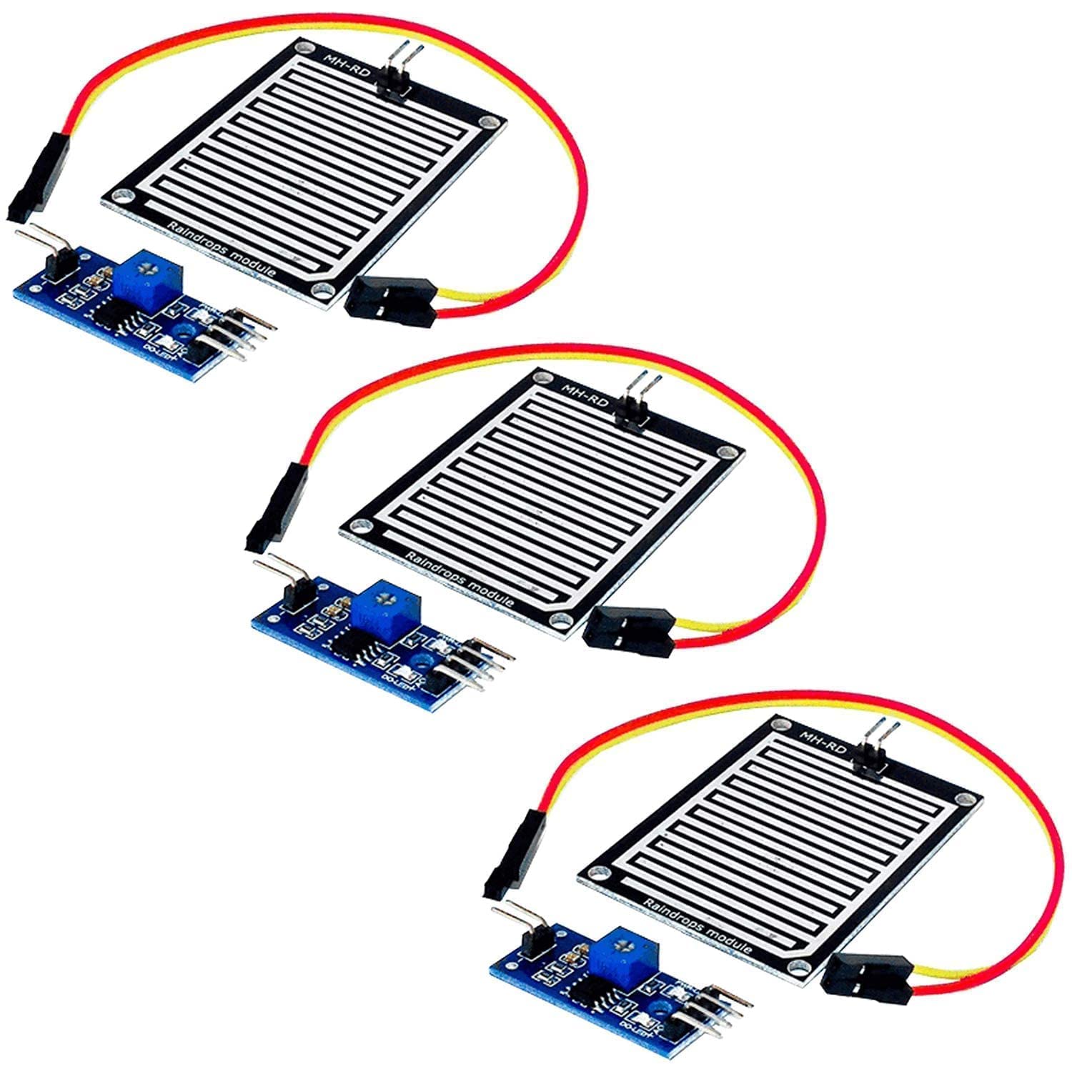 AZDelivery 3 x Modulo Sensore Pioggia, rilevatore di Acqua Piovana compatibile con Arduino incluso un E-Book!