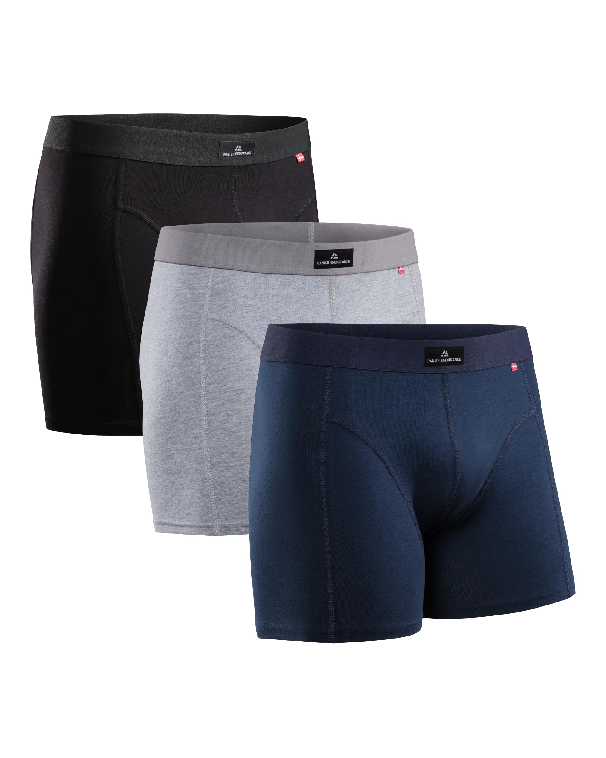 DANISH ENDURANCE Boxer Uomo Cotone Elasticizzato, Boxer a Pantaloncino Comodi e Traspiranti, Cuciture Piatte, con o Senza Patta Frontale, 3 o 10 Paia