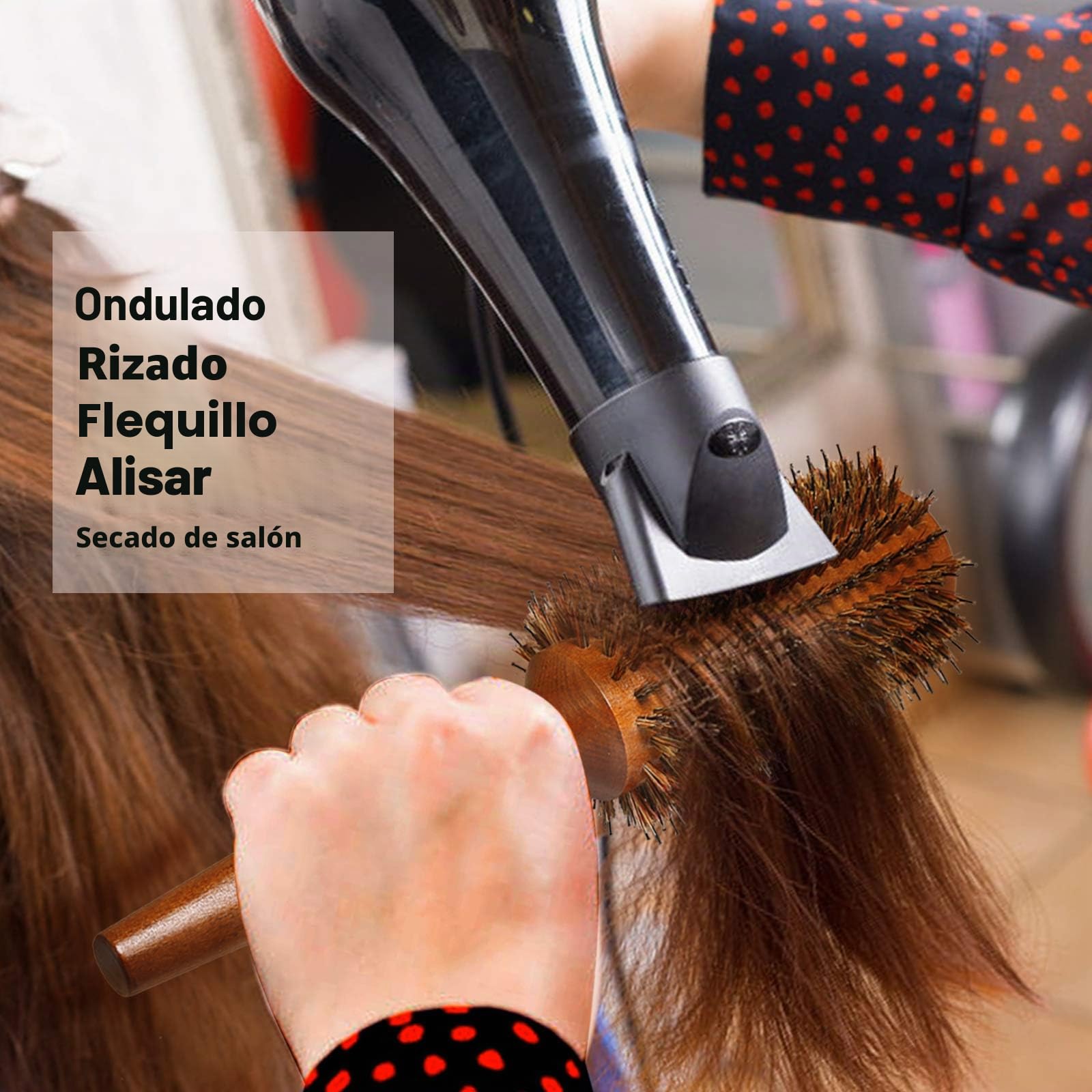 BESTOOL Cepillo de pelo con cerdas de jabalí y nailon para peinar, secar, rizar, agregar volumen y brillo (2.8 inch)