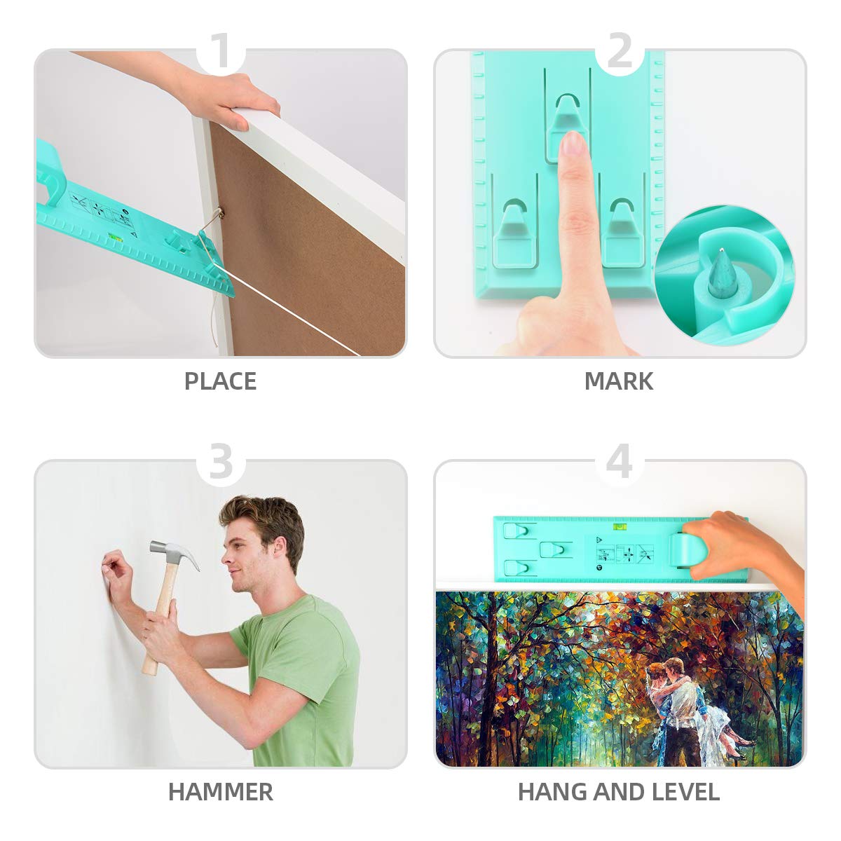 Picture Hanging Tool Kit, 105 Pieces Heavy Duty Picture Hanger Photo