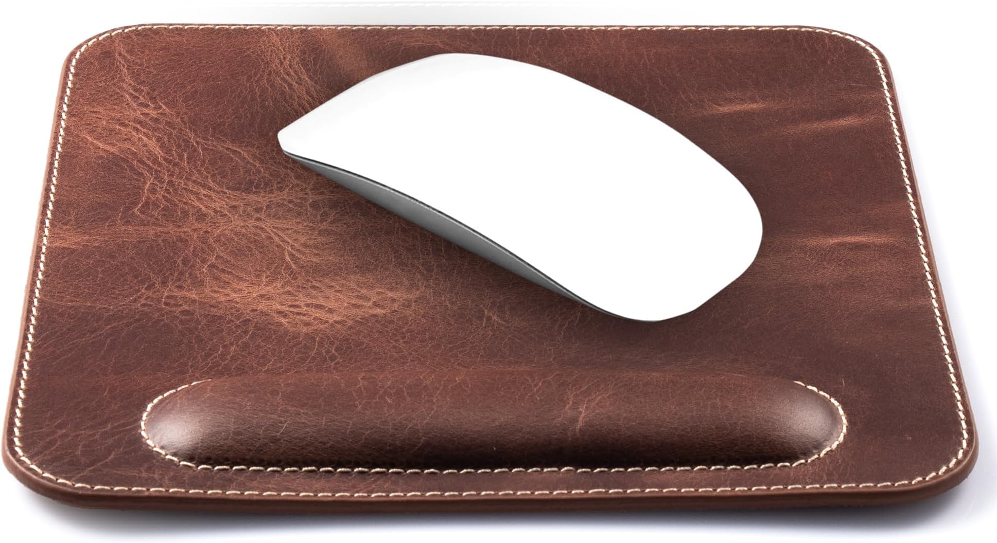 Londo Top Grain Leather Mouse Pad with Wrist Rest – Ergonomic Support, Non-Slip Base, Smooth Surface