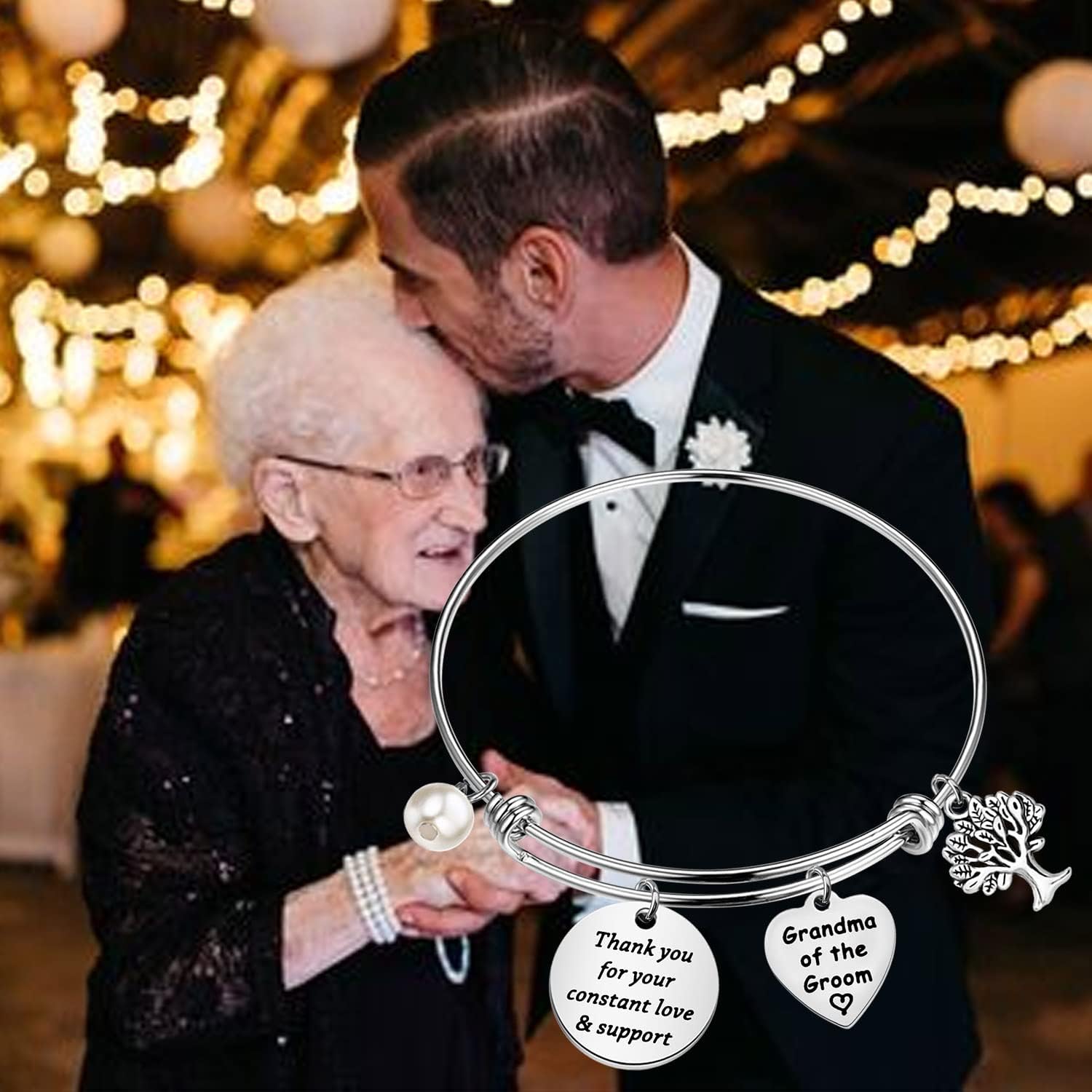 PLITI Grandma Of The Bride Bracelet Grandmother Gift From Granddaughter Thank You For Your Constant Love & Support Jewelry - Image 3