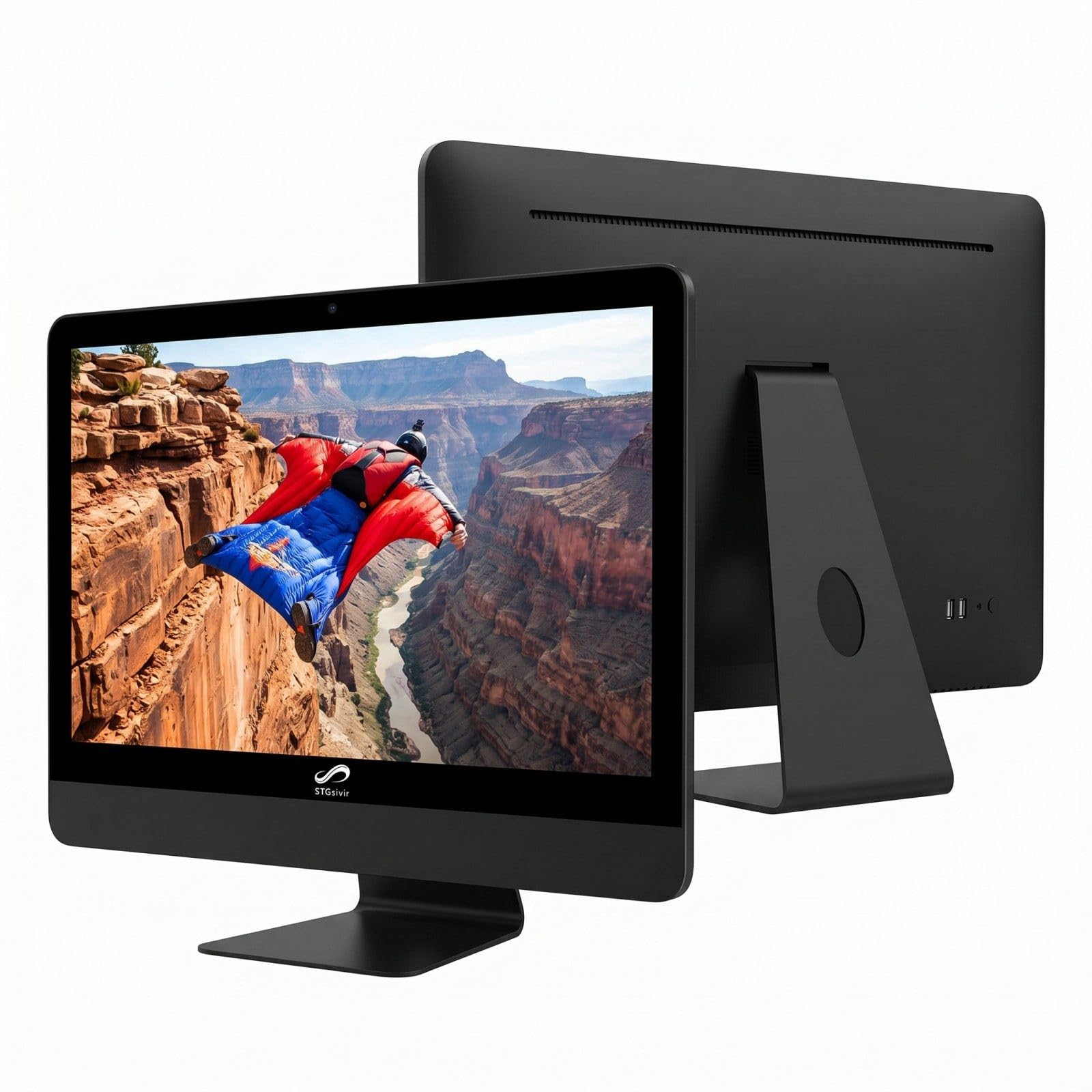 STGsivir All in One PC, Ordenador de Sobremesa 24" FHD, Core i7 hasta 4.0 GHz, 16 GB RAM, 1 TB SSD, WiFi, Bluetooth 5.0, Windows11 Pro, Negro