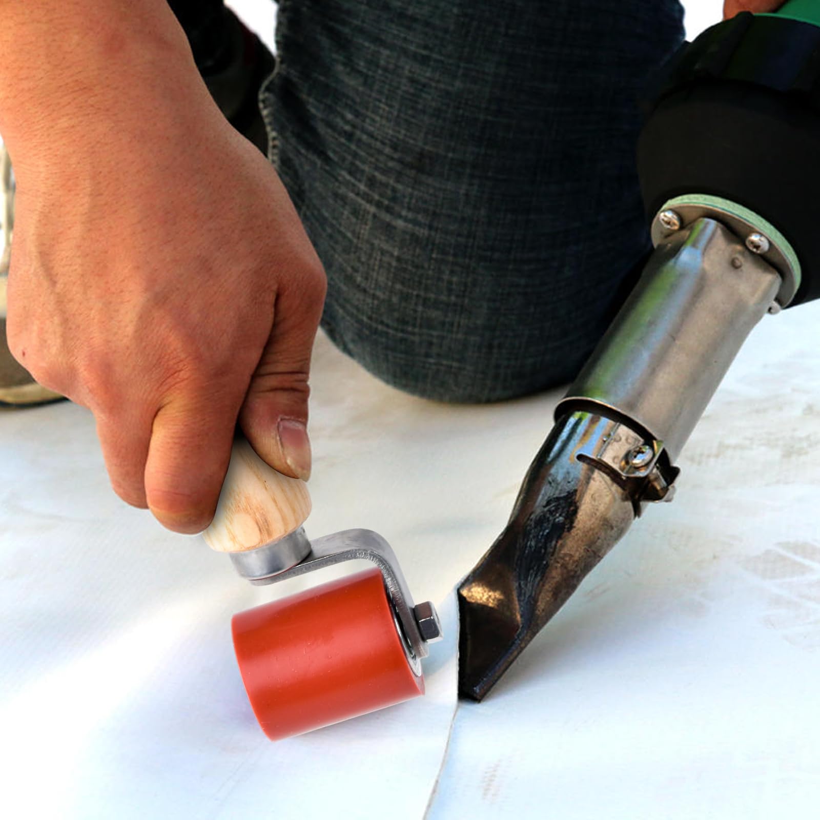40 mm Odporny na wysoką temperaturę silikonowy wałek spawalniczy do materiałów PVC i syntetycznych, silikonowy wałek ręczny ręczny Rolka dociskowa Ręczny wałek dachowy Rolka dociskowa