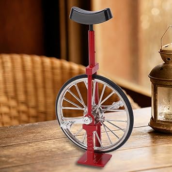 Unicycle Model, Mini Unicycle Ornament, One Wheel Bike Model, Alloy Mini Single Wheel Bike Ornament for Tables Bookshelves Decoration