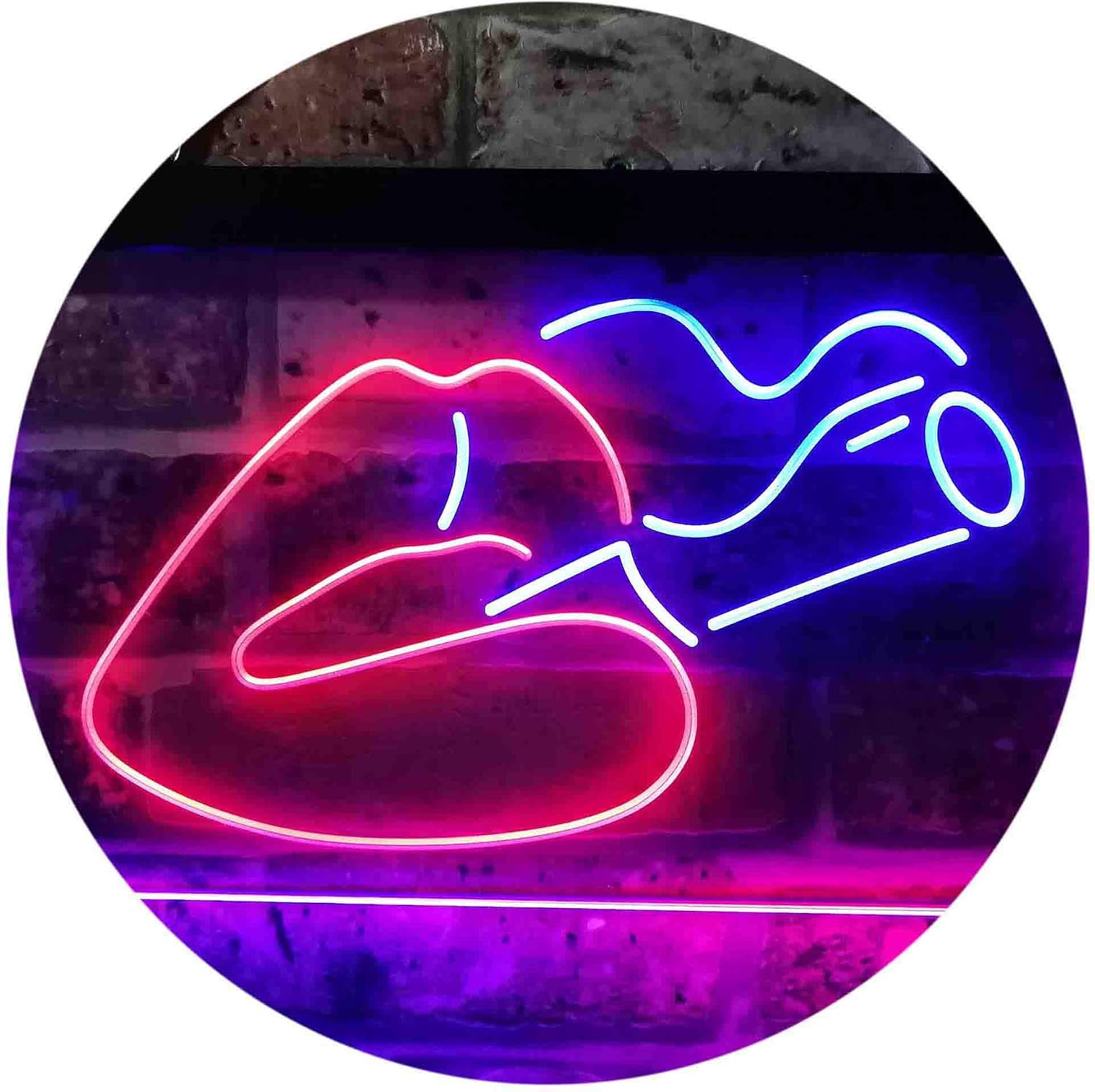 ADVPRO Smoking Lips Bad Bitch Dual Color LED Neon Sign Blue & Red 24 x 16 Inches st6s64-i3788-br