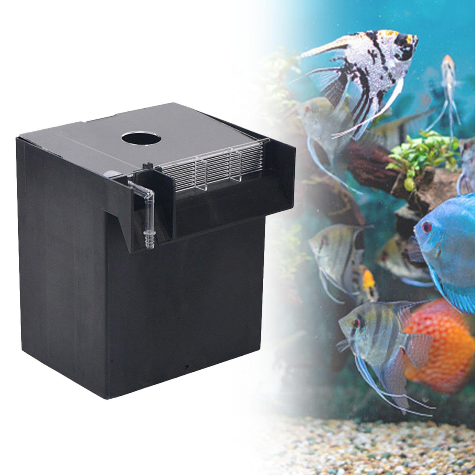 Aquarium Boîte Éleveur pour Poissons Boîtier de Protection pour Jeunes Poissons Boîte à Filtre Média pour Aquarium Boîte Hatchery pour Filet D, Noir