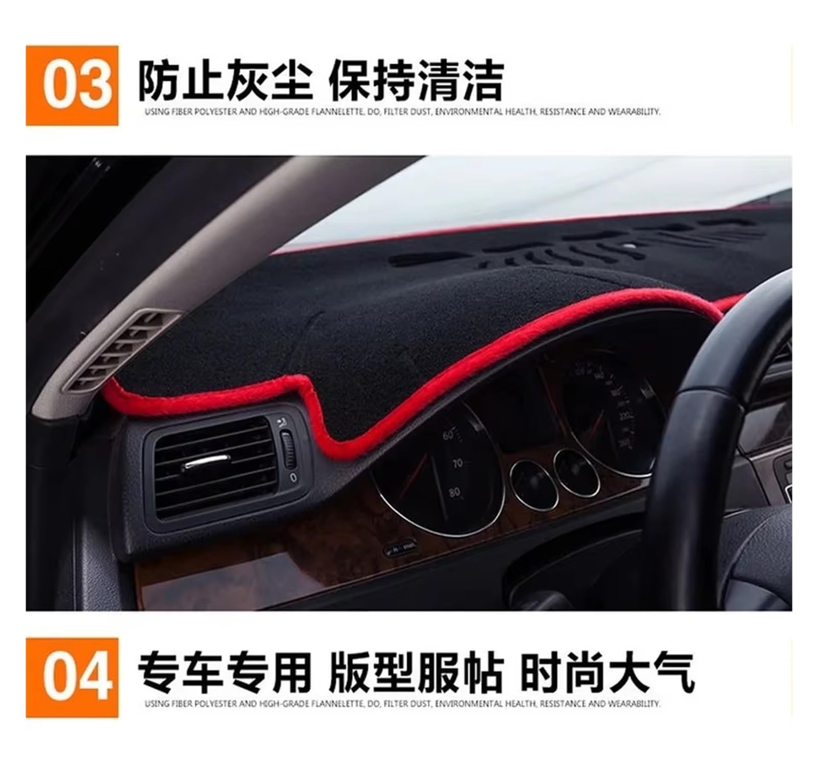 Dashboard Matte Für Suzuki Für Vitara Auto-Armaturenbrett-Abdeckung Matte Sonnenschutz-Pad Instrumententafel-Teppiche Lichtdichtes Pad Center Konsole Armaturenbrett Matte(LHD Black LHD)