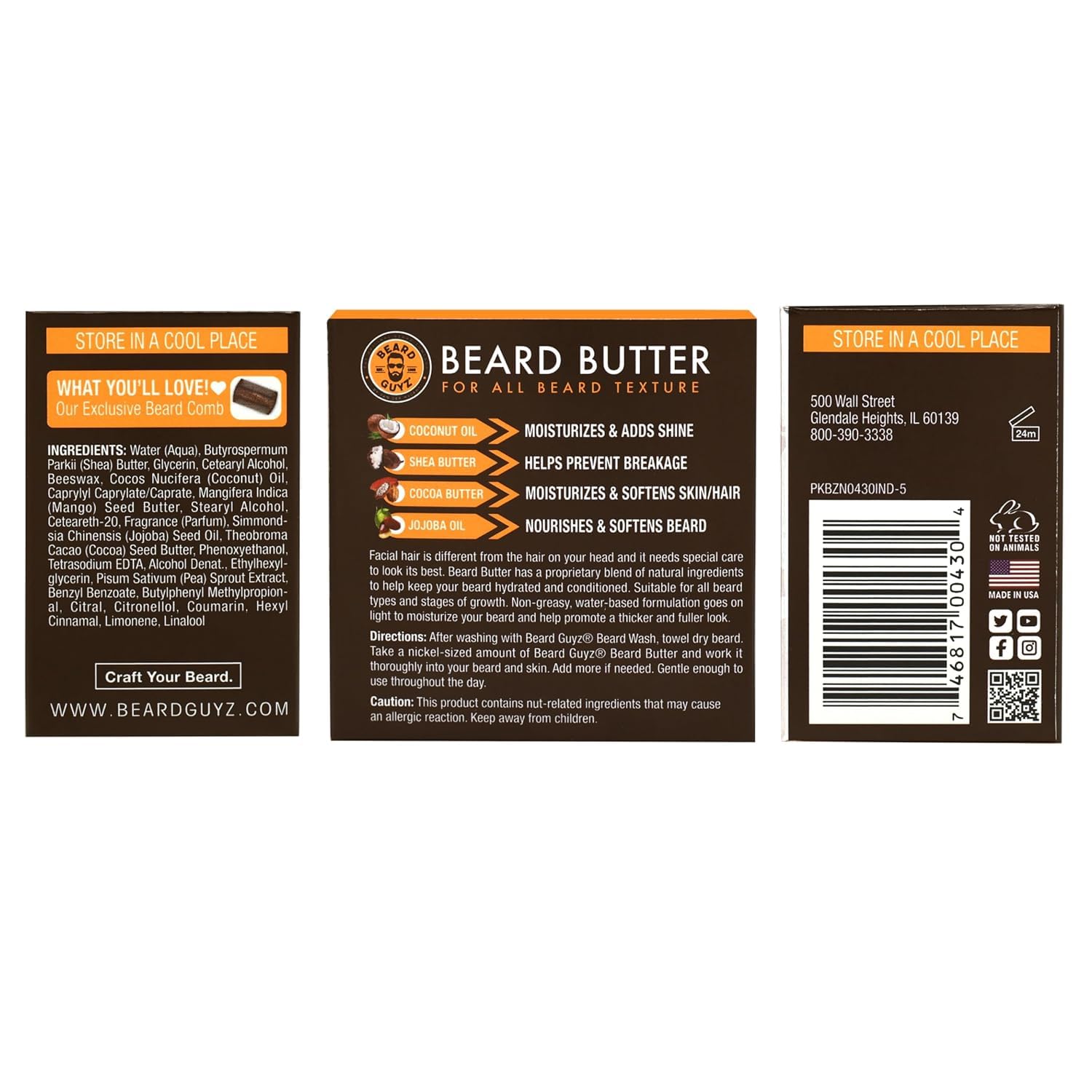 Beard Guyz Original Beard Butter, For All Beard Texture, 4 Oz, Hydrates and Softens