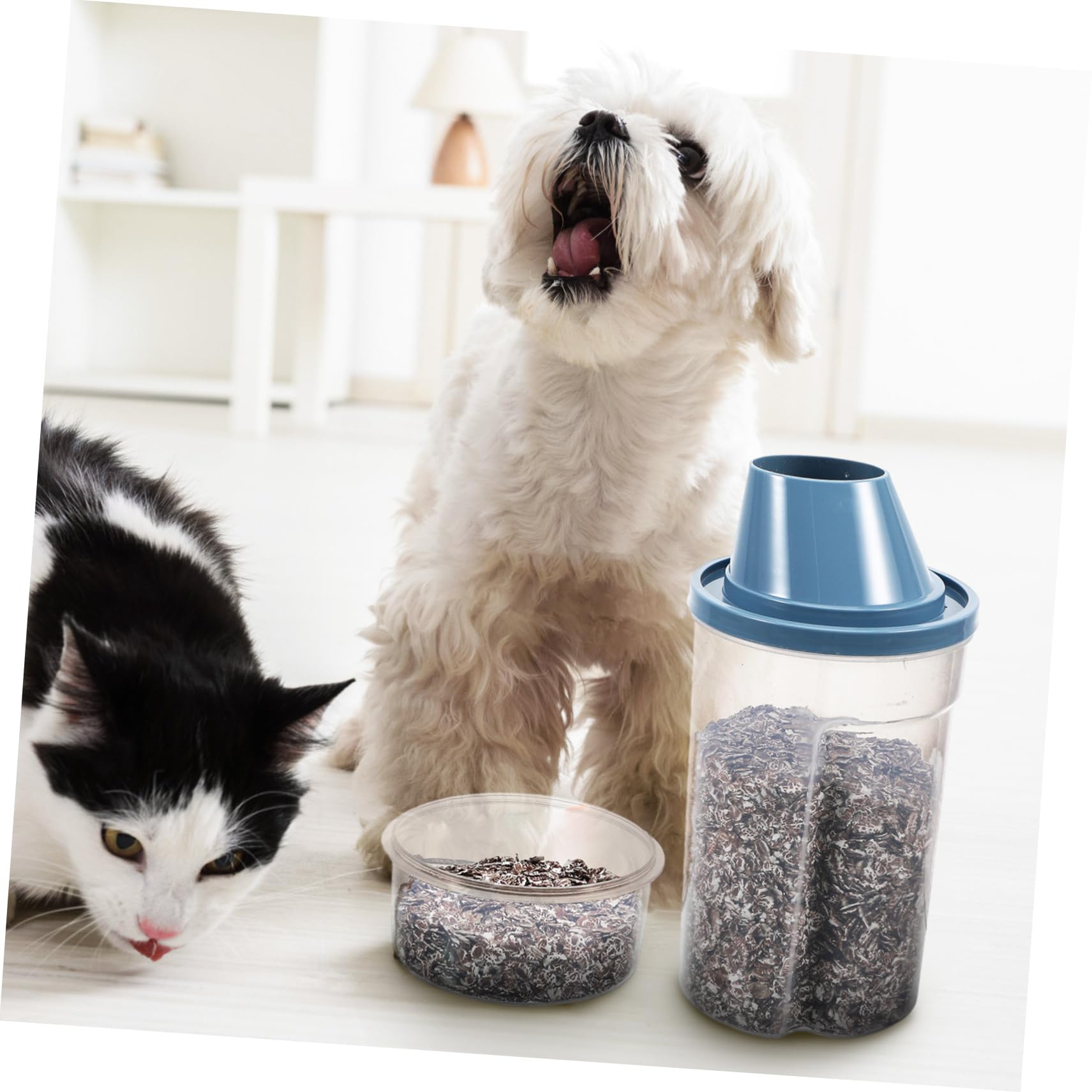 Abaodam 2Pcs Airtight Pet Food Storage Containers Durable Dog Food Bins with Easy Pour Spout for Freshness Mess Dispensing Cat Dog Supplies