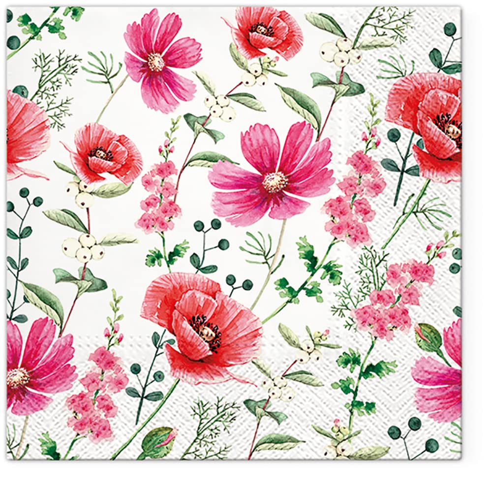 Tete a Tete 3Ply Flowery Tissue Paper Napkins Decoupage Serviettes 33cm x 33cm - 1/4 Folded (Pack of 20) (Botanical Memories) — view 40