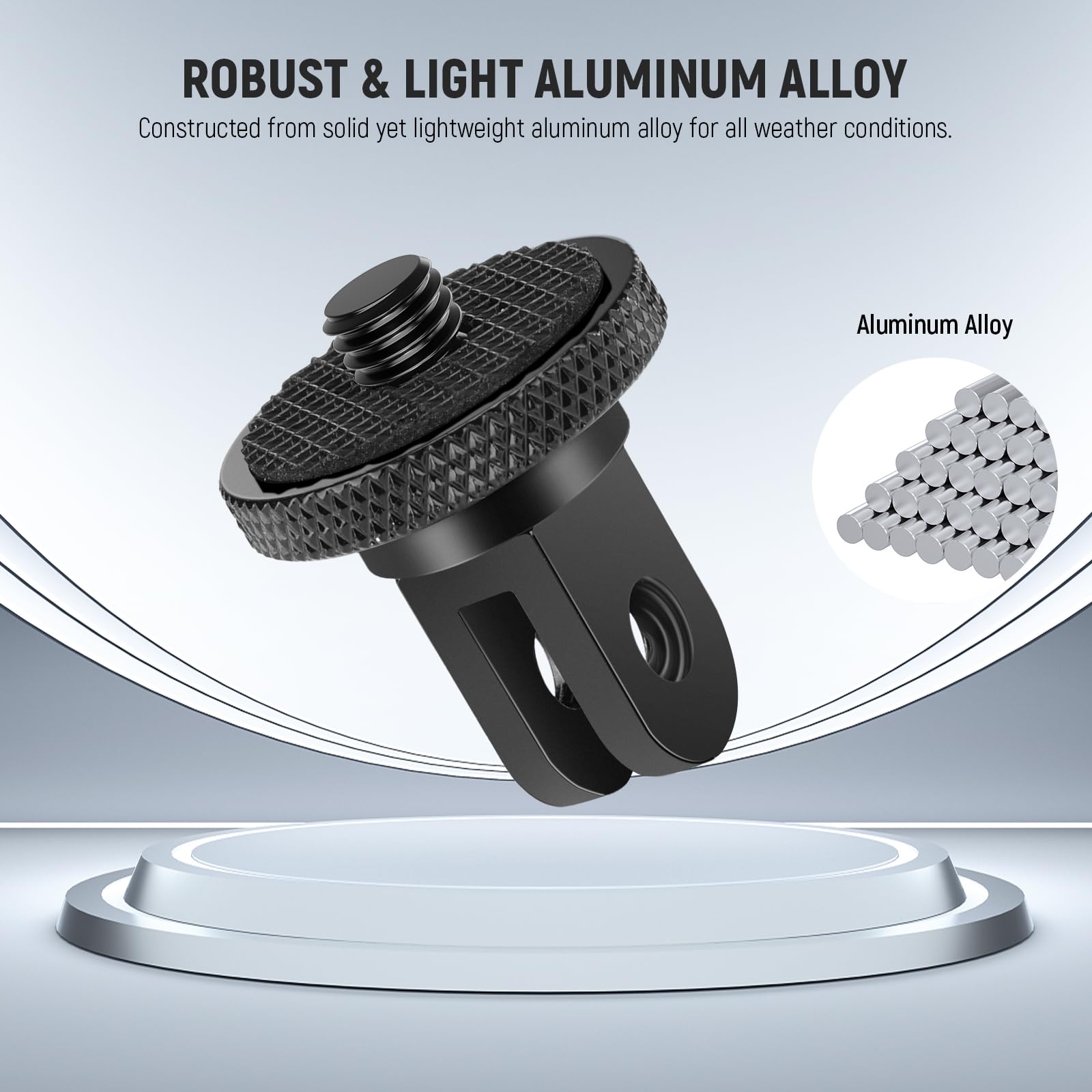 NEEWER Adapter do statywu Action Camera ze śrubą 1/4"-20, akcesoria ze stopu aluminium, kompatybilny z Insta360 X5 X4 X3 GoPro Hero 13 12 dji Osmo Action 5 Pro 4 3 AKASO APEMAN, GP-81
