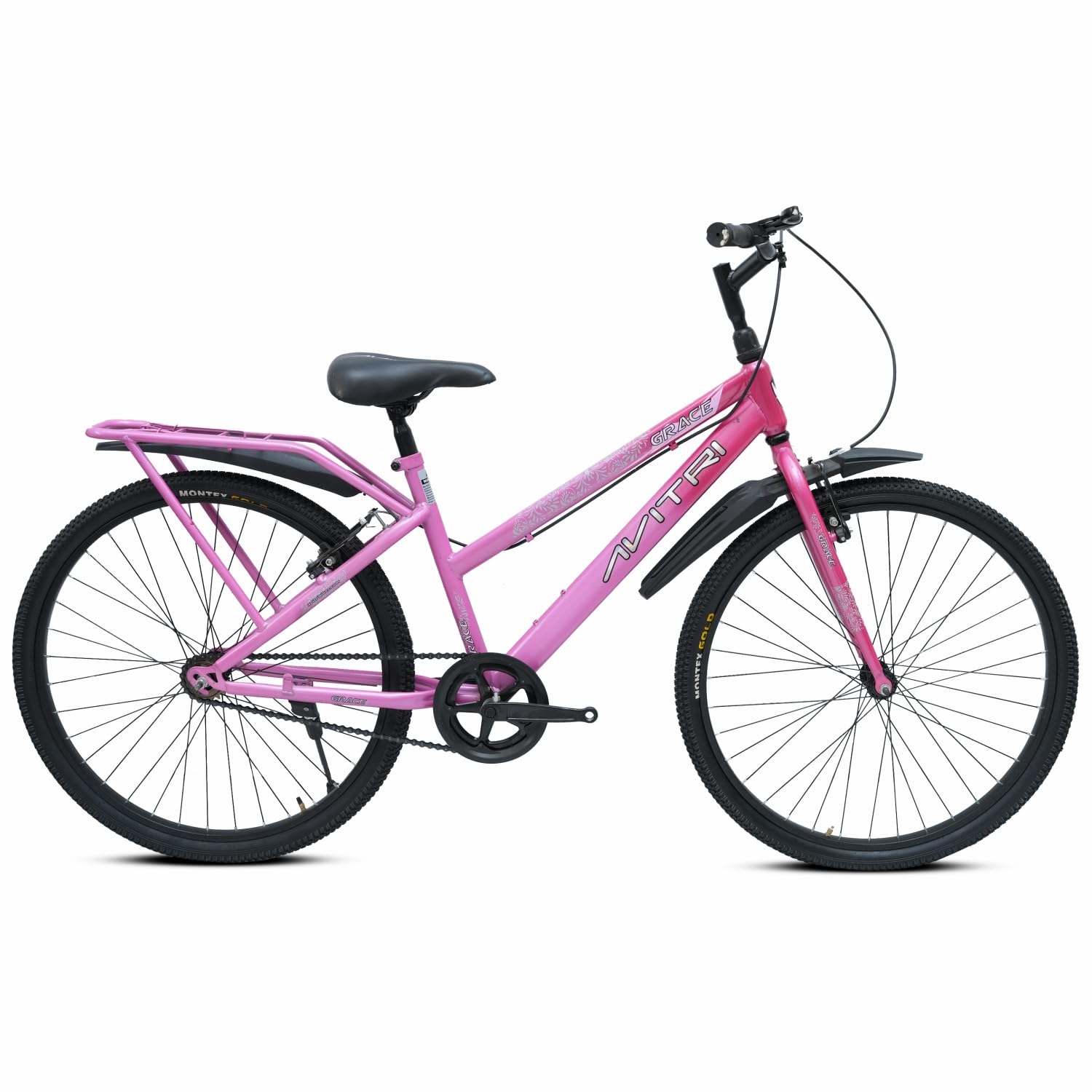 Avitri Grace-26 Rigid Fork Single Speed V Brake-White Purple Women