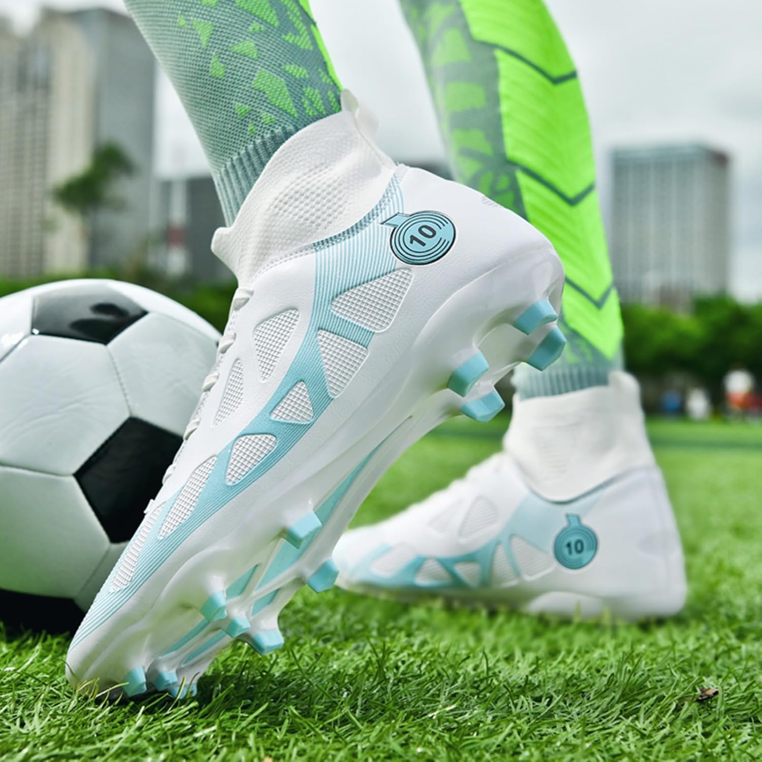 Soccer Cleats for Mens Womens Lightweight Football Shoes Outdoor Rugby Training Shoes
