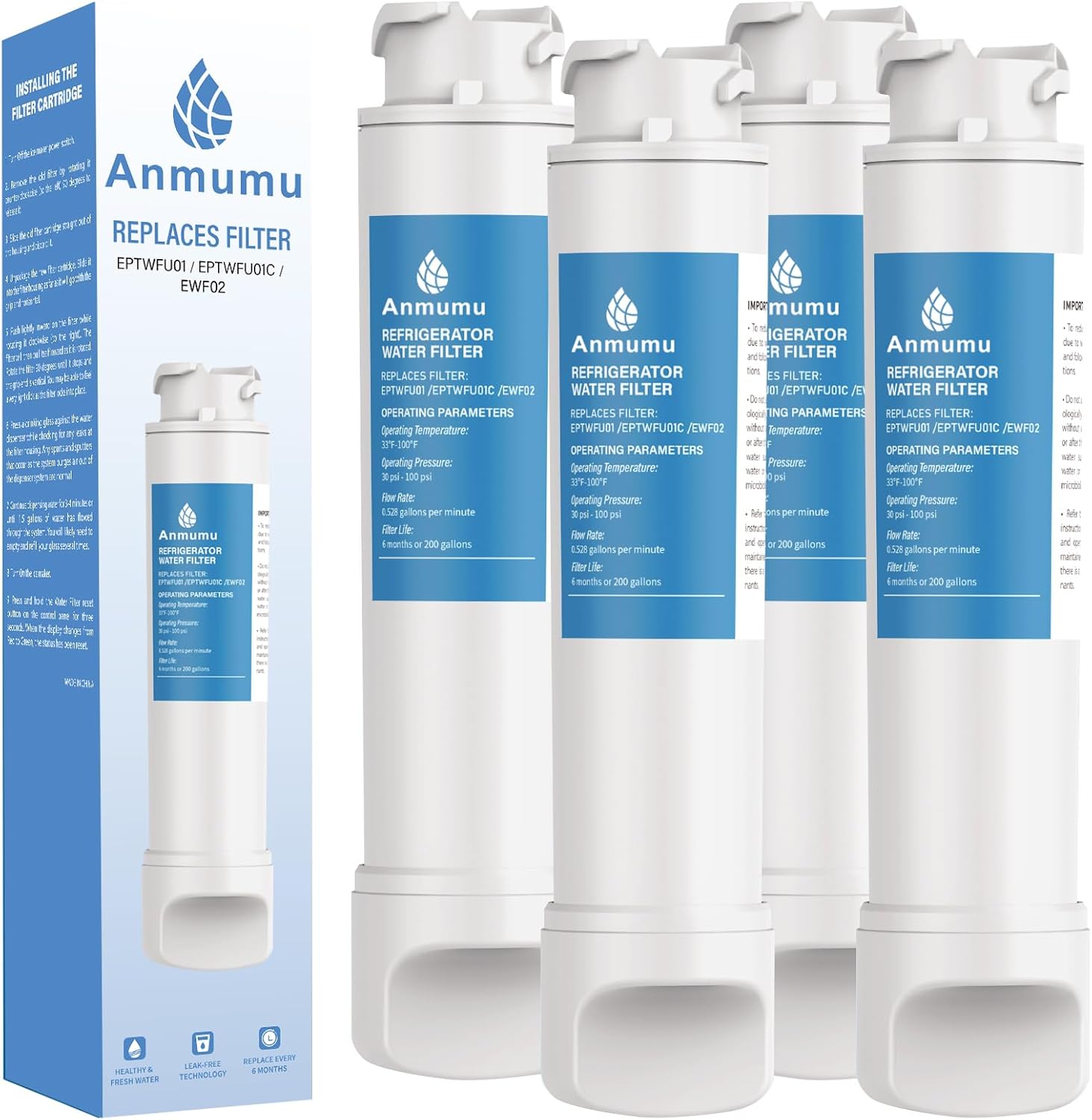 Anmumu Water Filter Replacement for Frigidaire EPTWFU01*,Pure Source