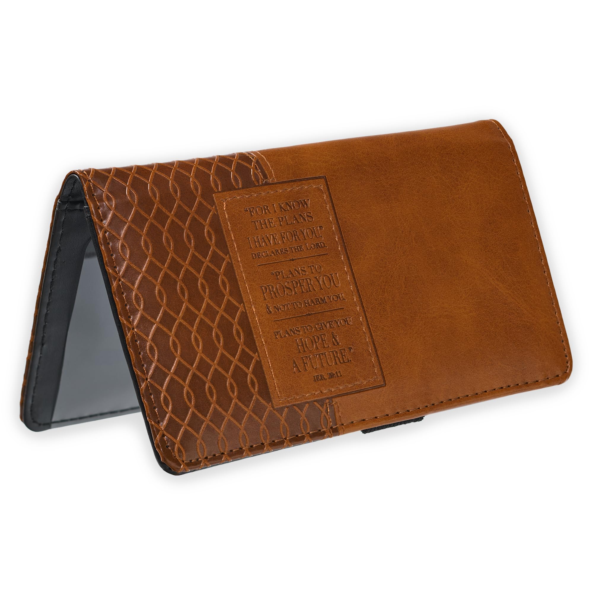 Christian Art Gifts Jeremiah 29 11 Two-tone Checkbook Cover ,Brown ,One Size
