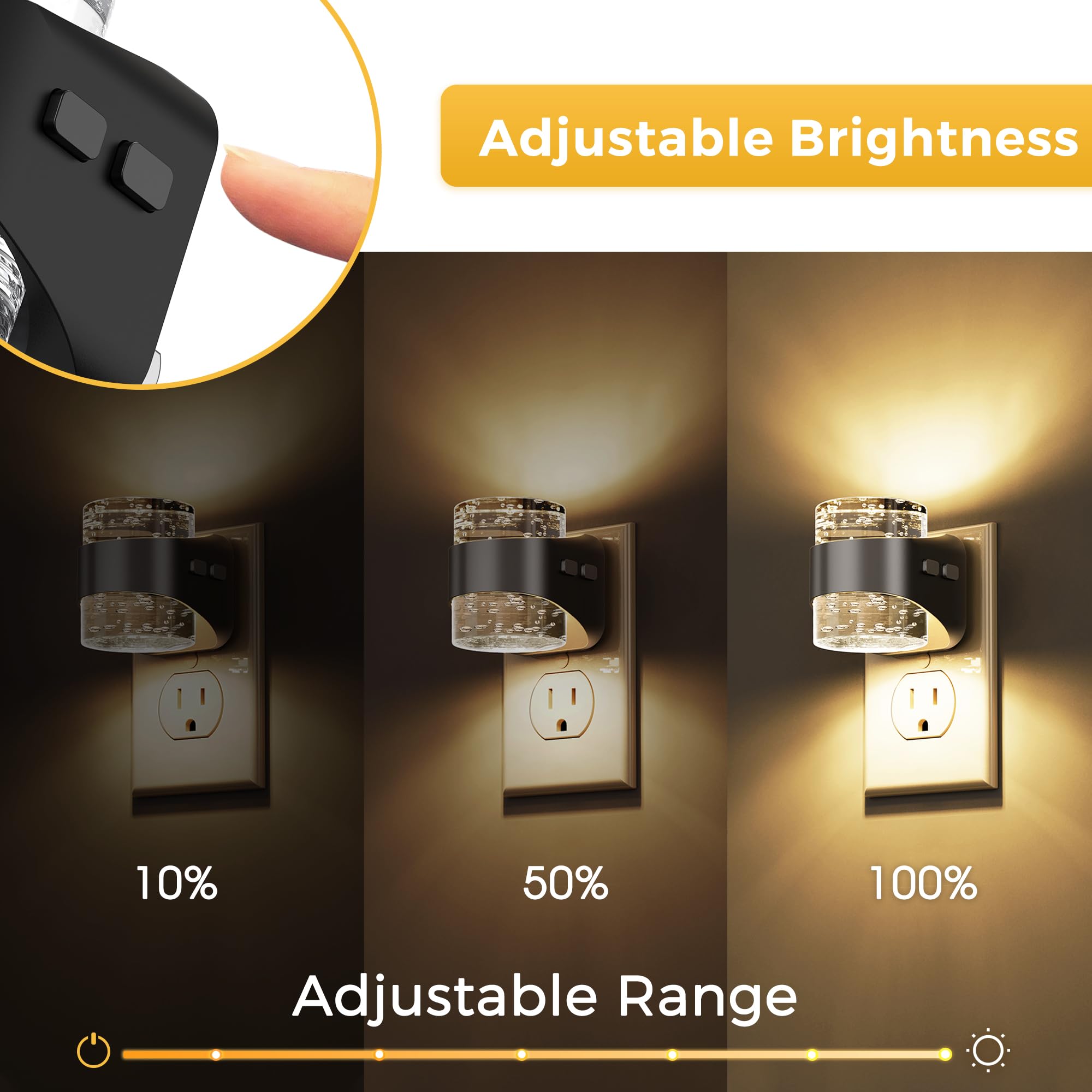 L LOHAS 2 Pack 3000K/4000K/5000K Luce notturna a LED a bolla regolabile temperatura di colore luce notturna con sensore tramonto